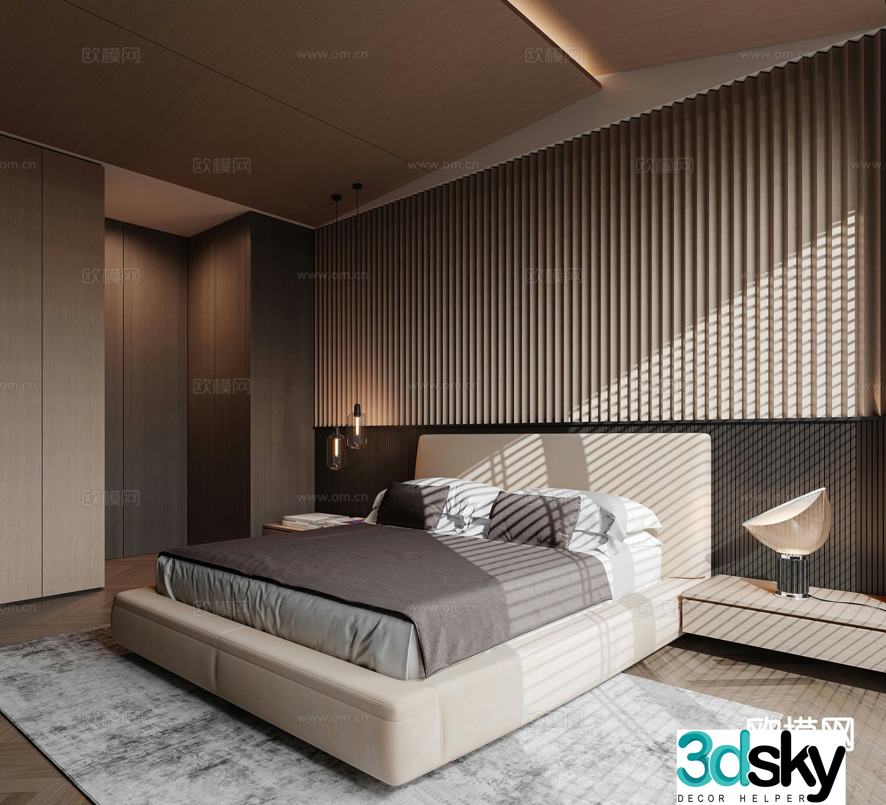 Modern bedroom master bedroom 3d model