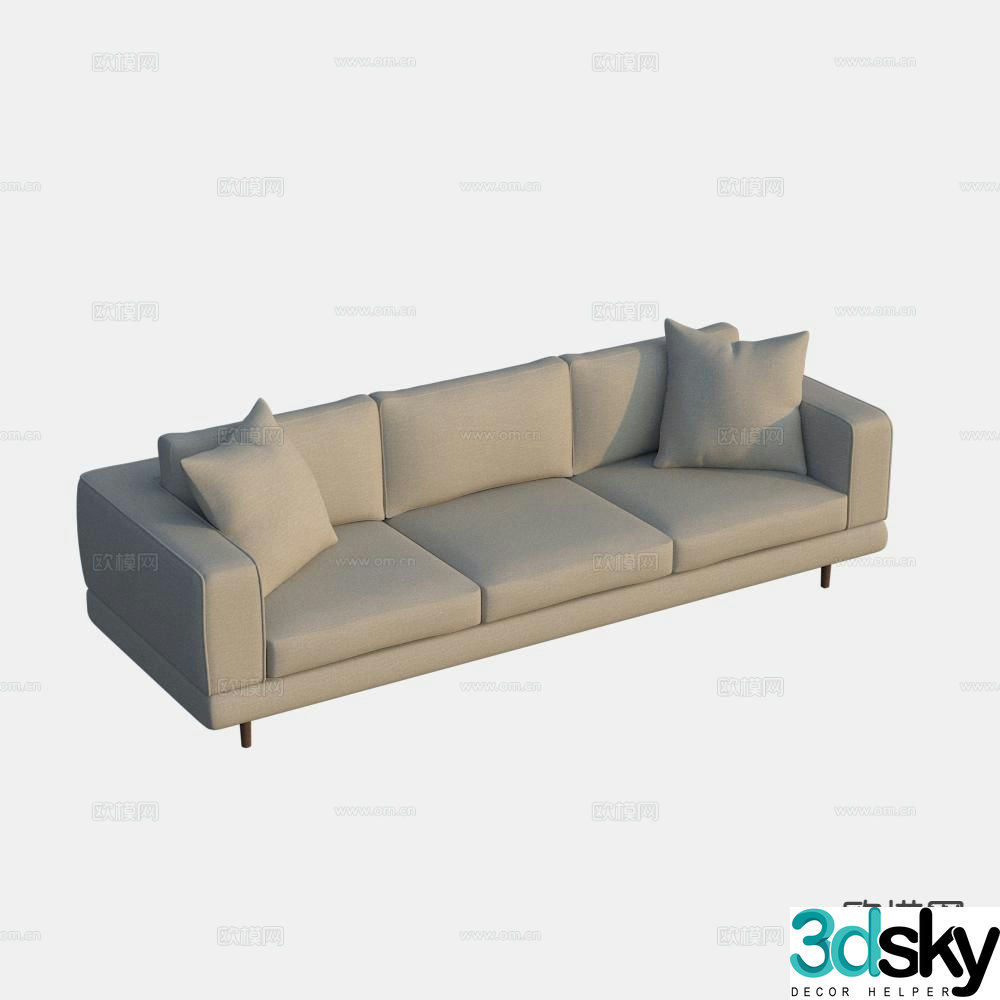 Three seater sofa upholstered sofa 3d model