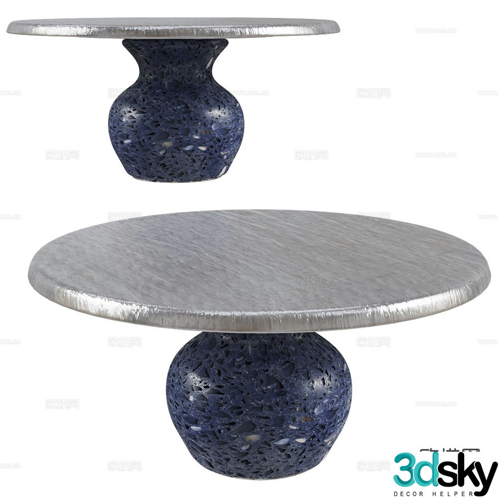 Gervasoni modern round dining table 3d model