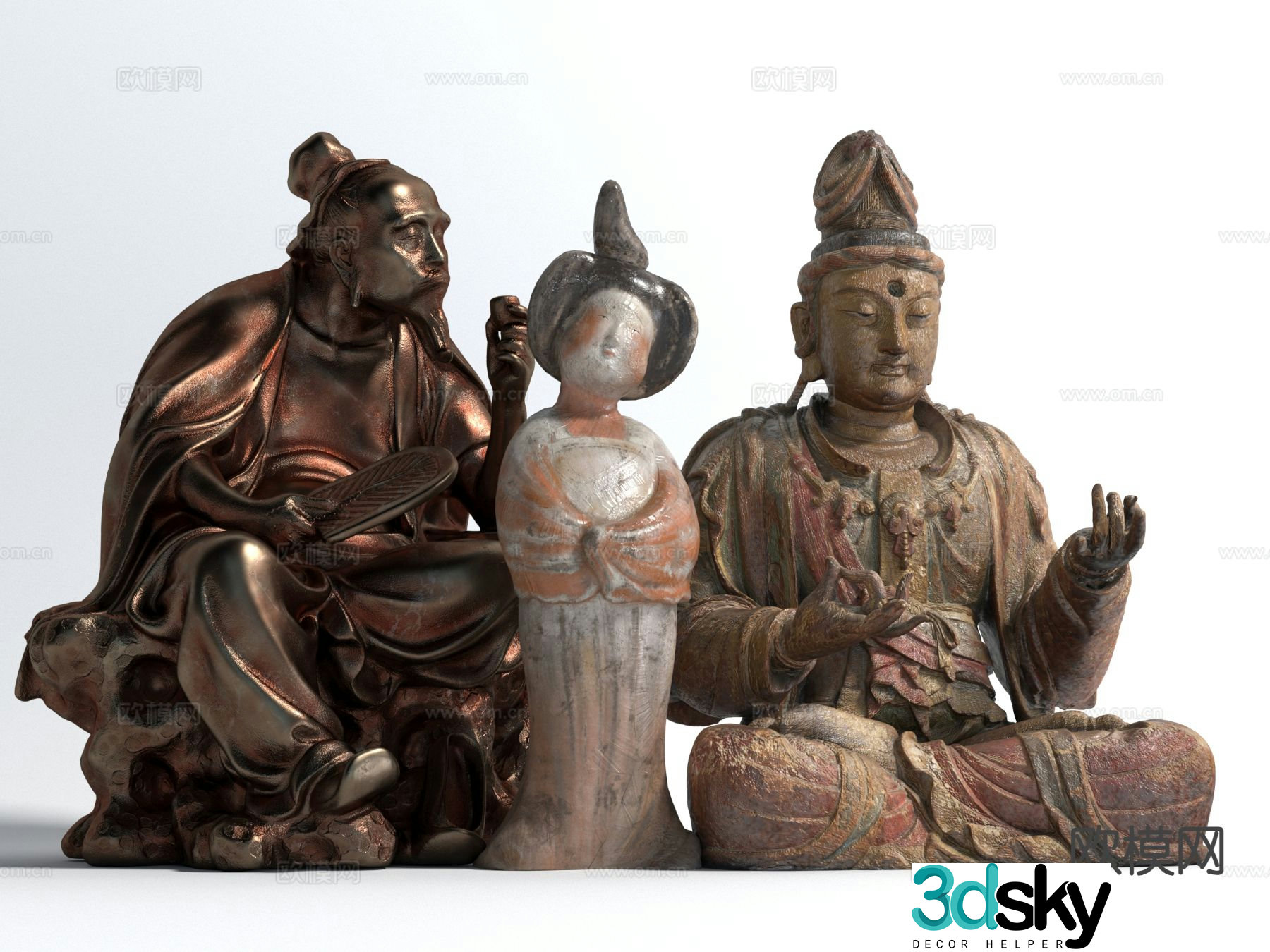 Chinese sculpture celebrity sculpture Buddha sculpture 3D model