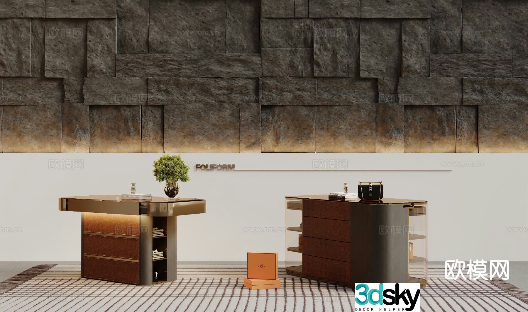 Light luxury jewelry cabinet jewelry cabinet island cabinet 3d model