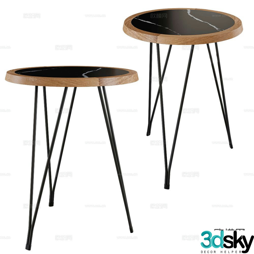Verges Italian side table corner table round table 3D model