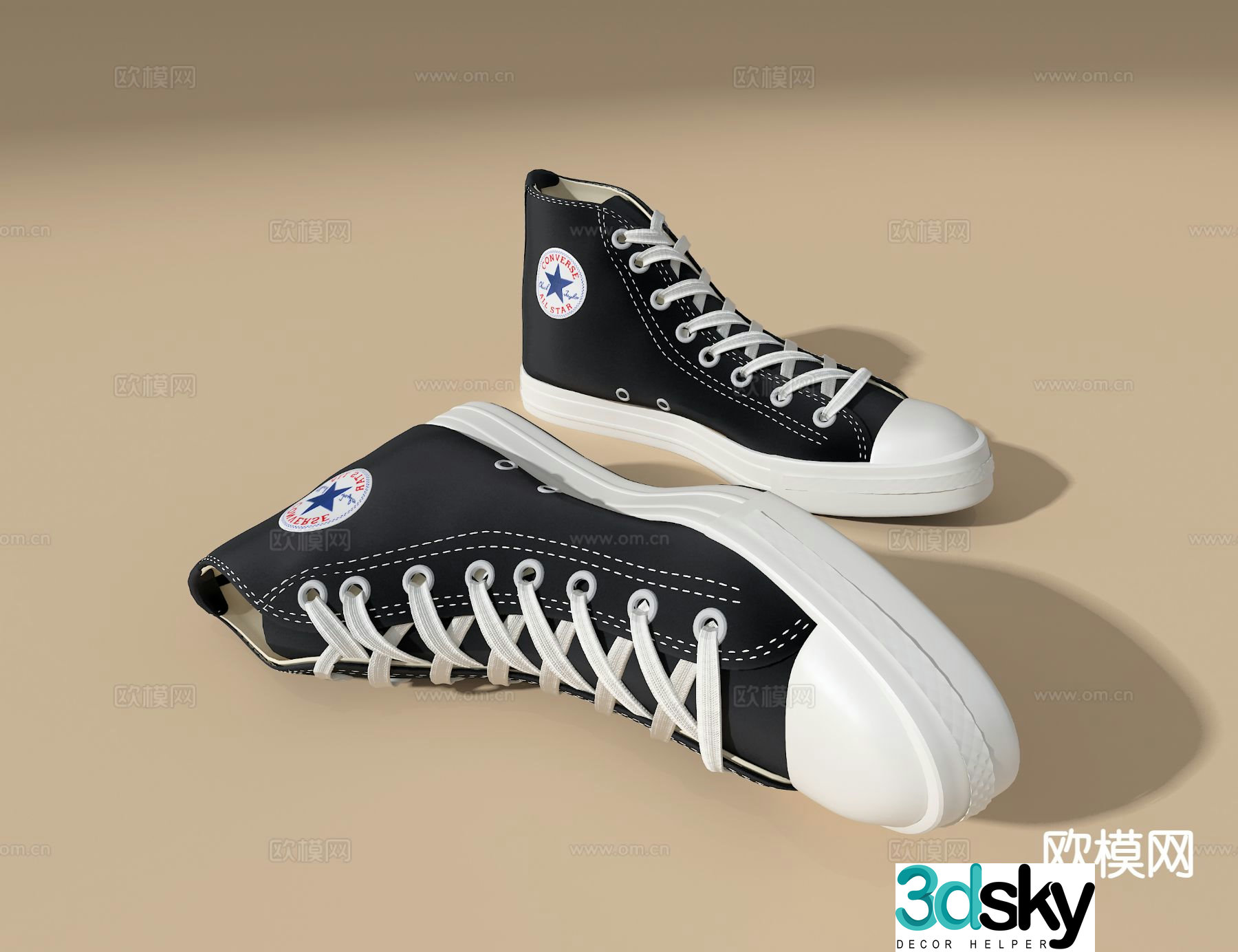 converse shoes cloth shoes sneakers shoes 3d model