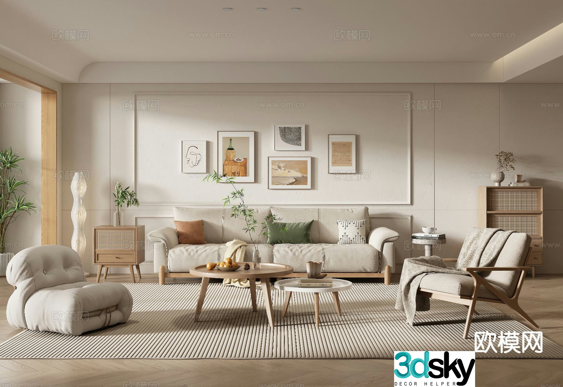 Nordic living room 3d model