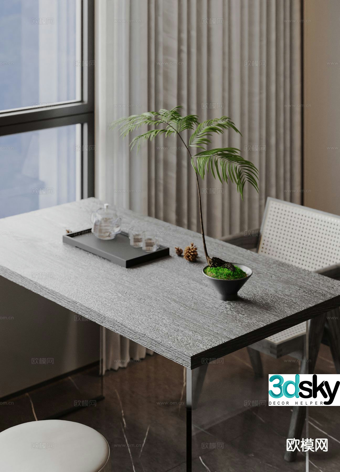 Modern tea table tea table 3d model