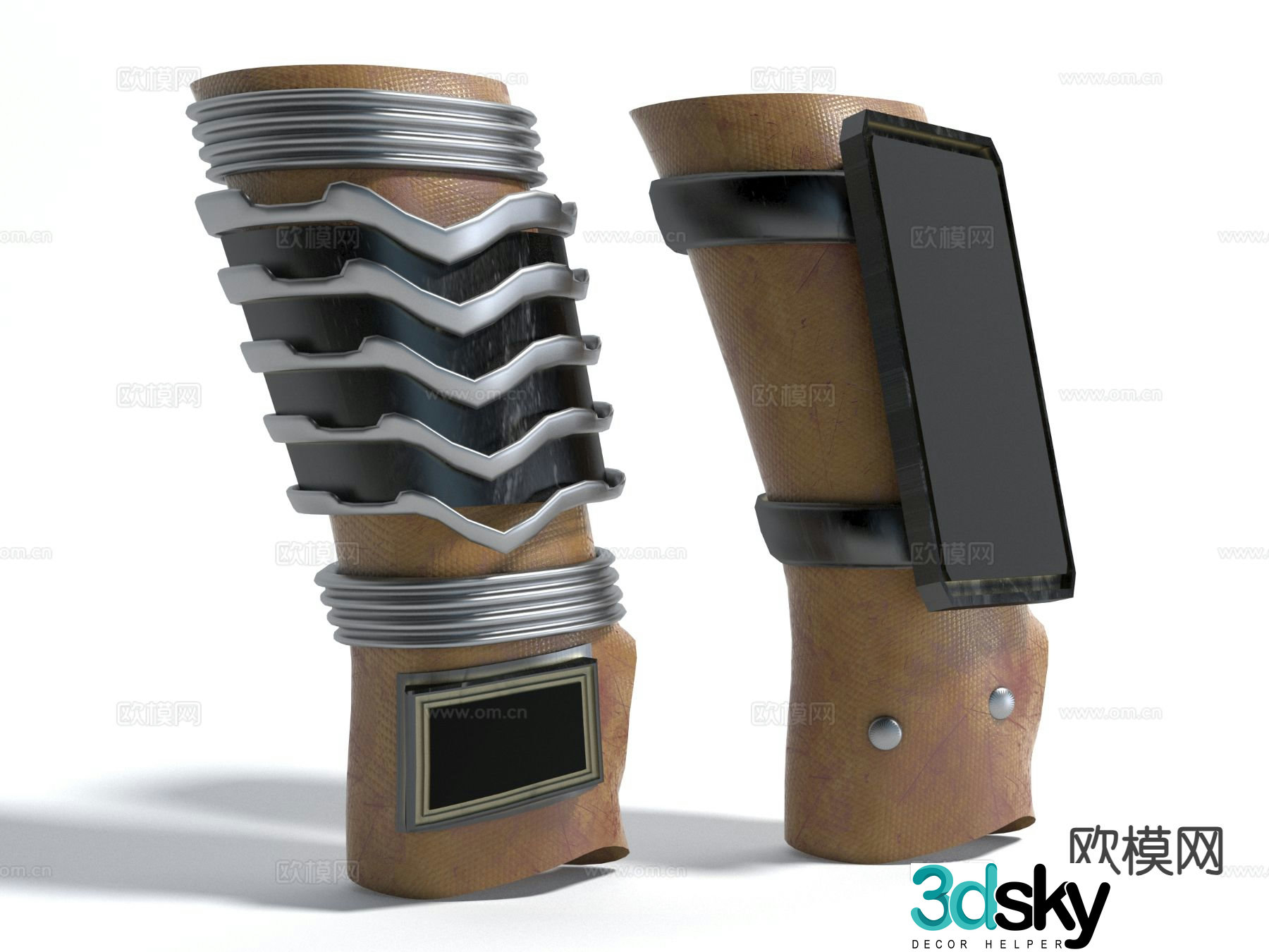 Modern leather wristband 3d model