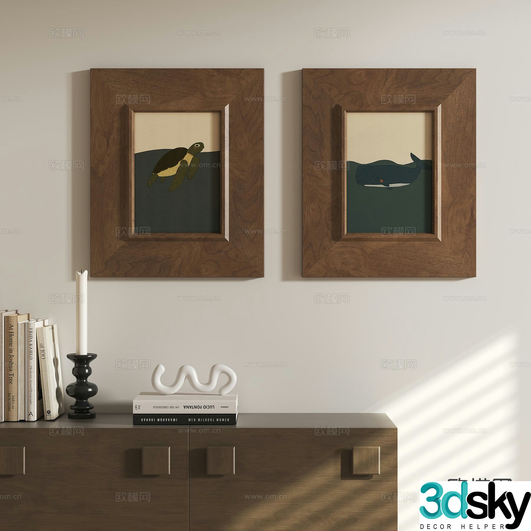 Medieval style hanging painting animal painting decorative painting 3D model