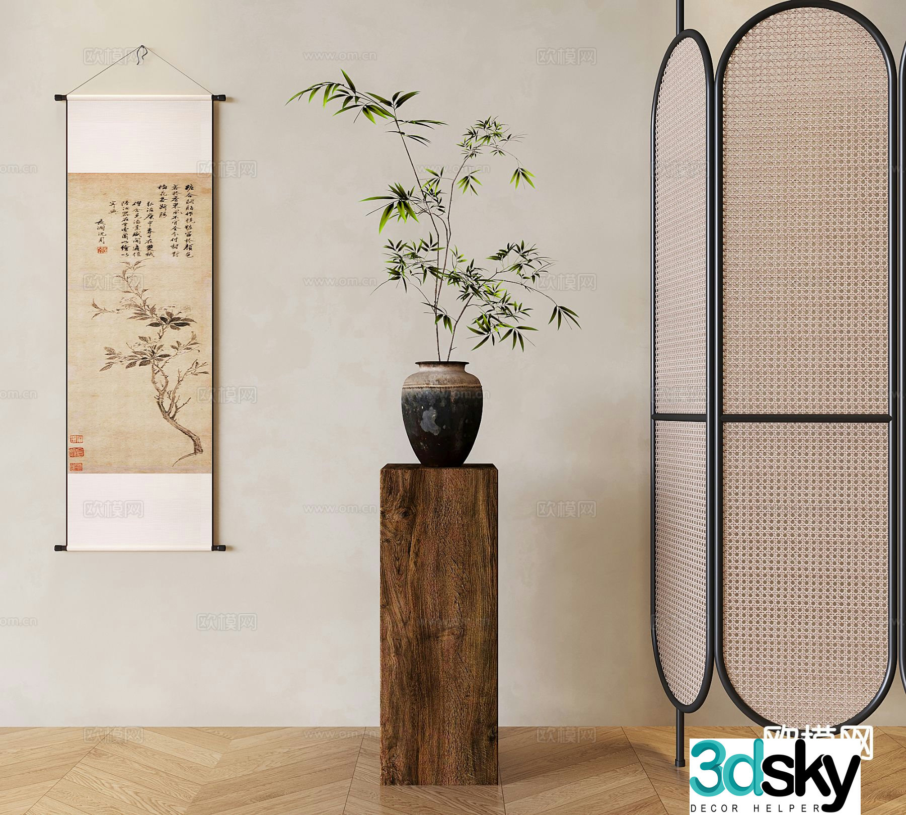 Zen ceramic vase 3D model