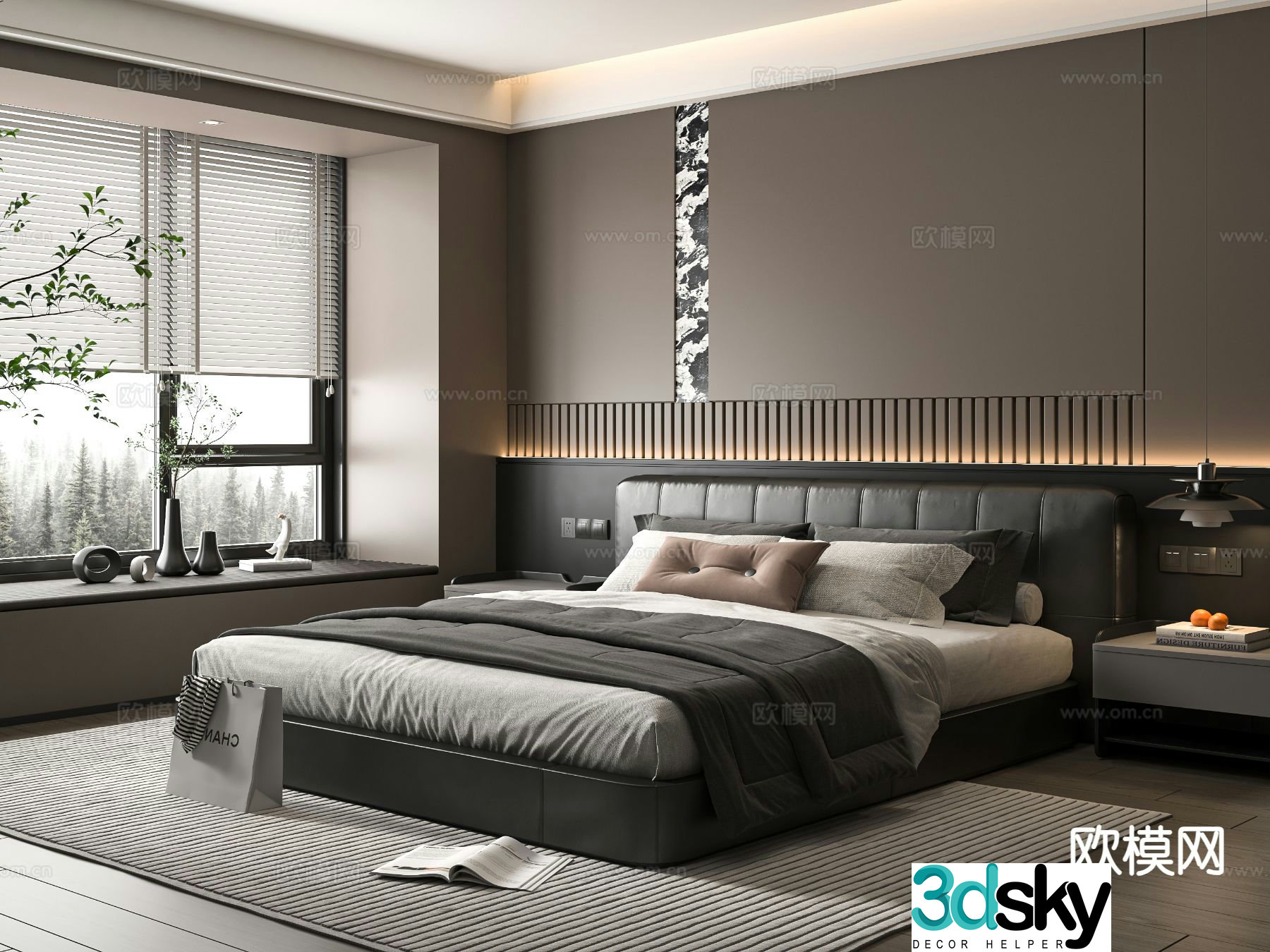 Modern bedroom master bedroom 3d model