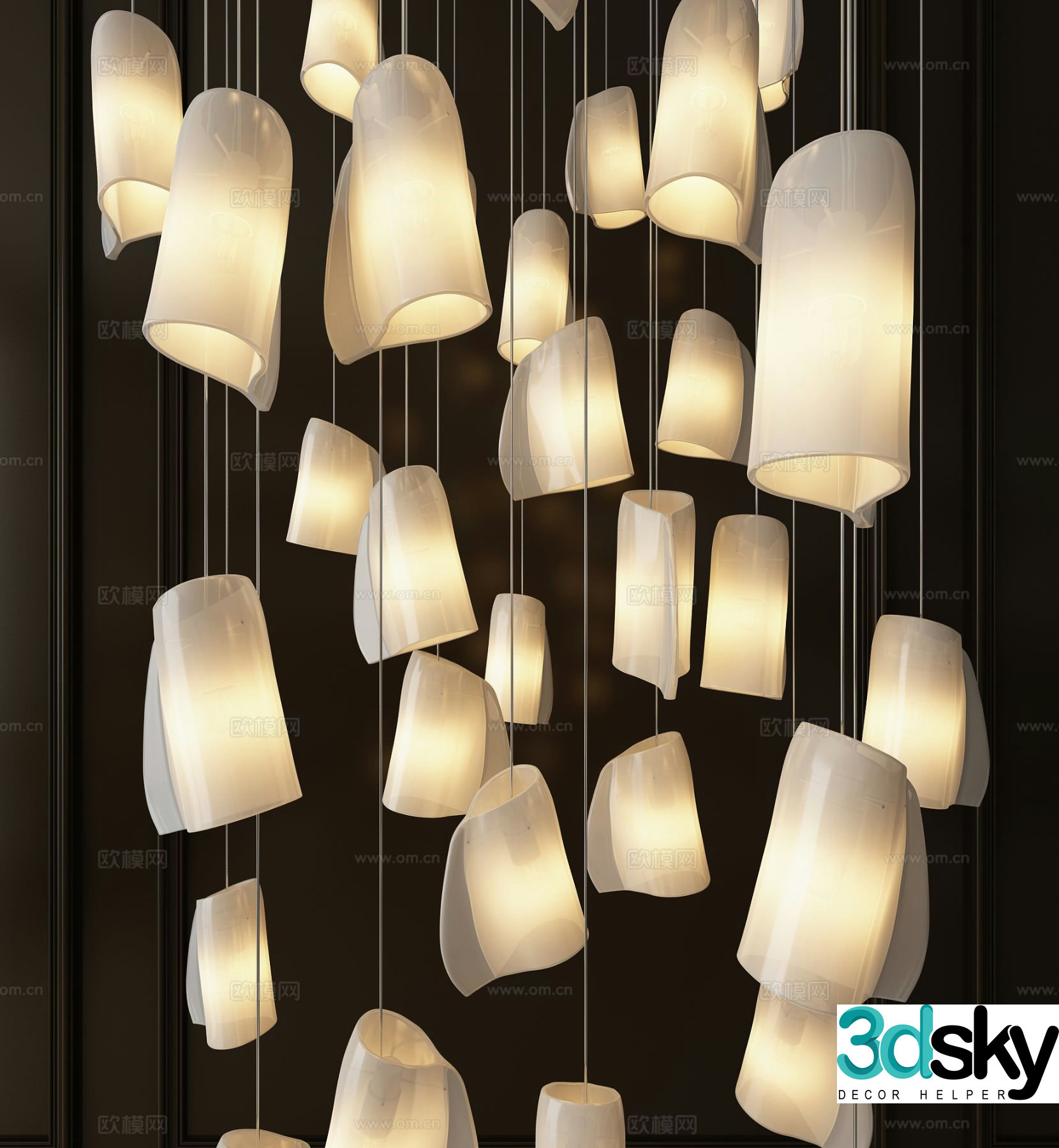 Creative chandelier ceramic chandelier 3d model