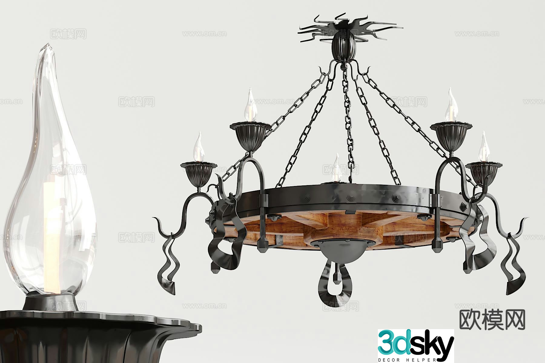 Simple European chandelier hall chandelier 3d model