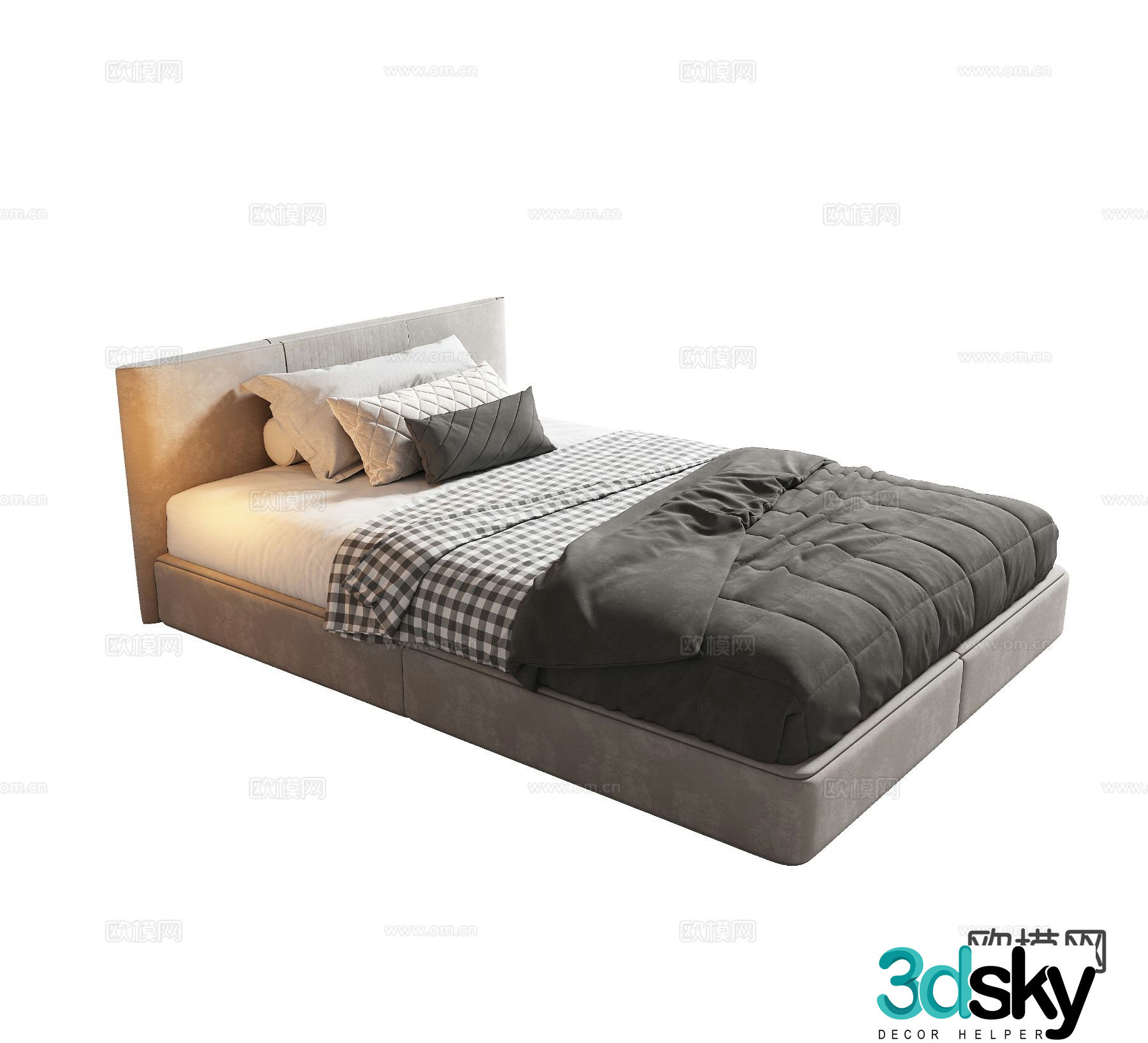 Modern single bed 3d model