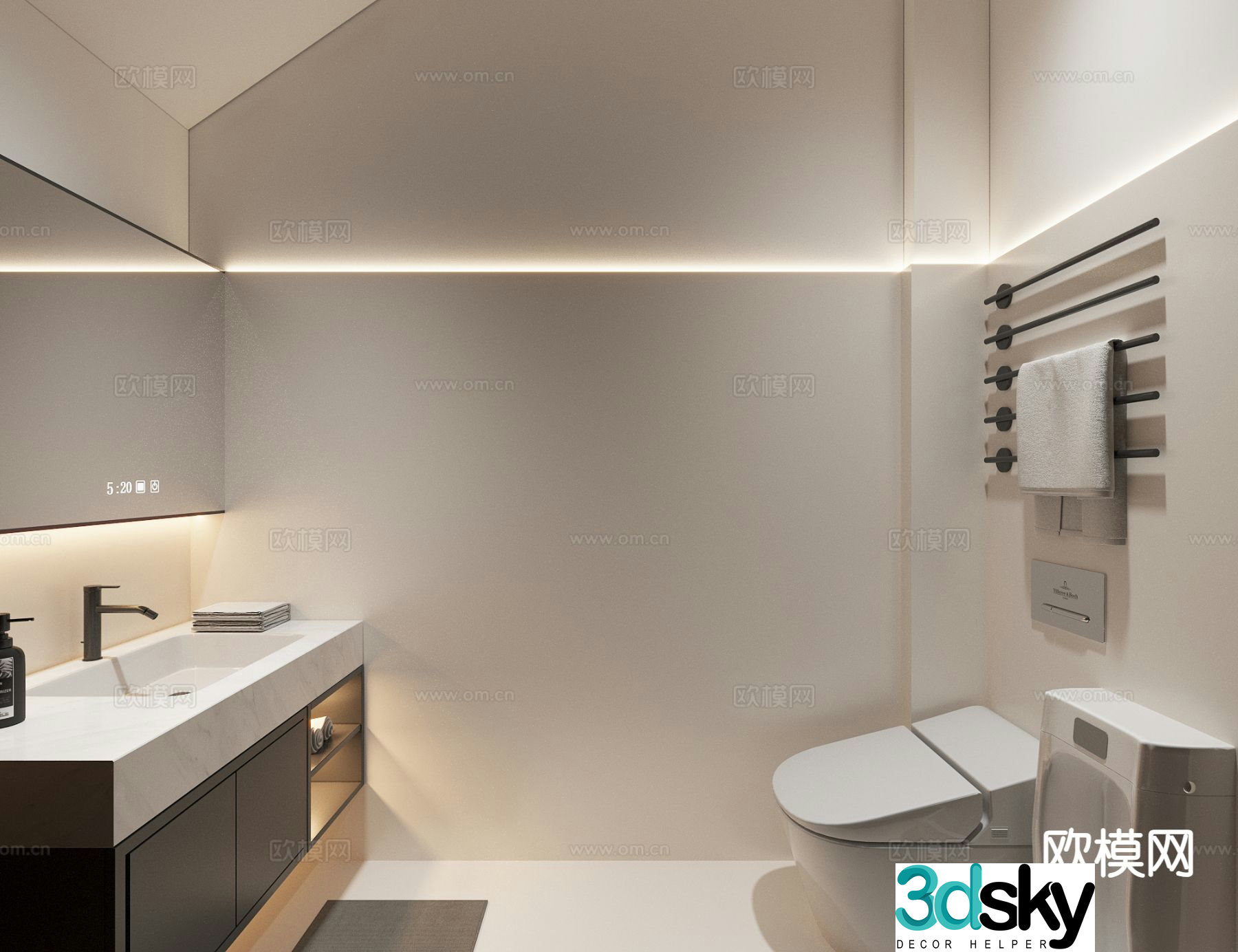 Modern bathroom bathroom 3d model