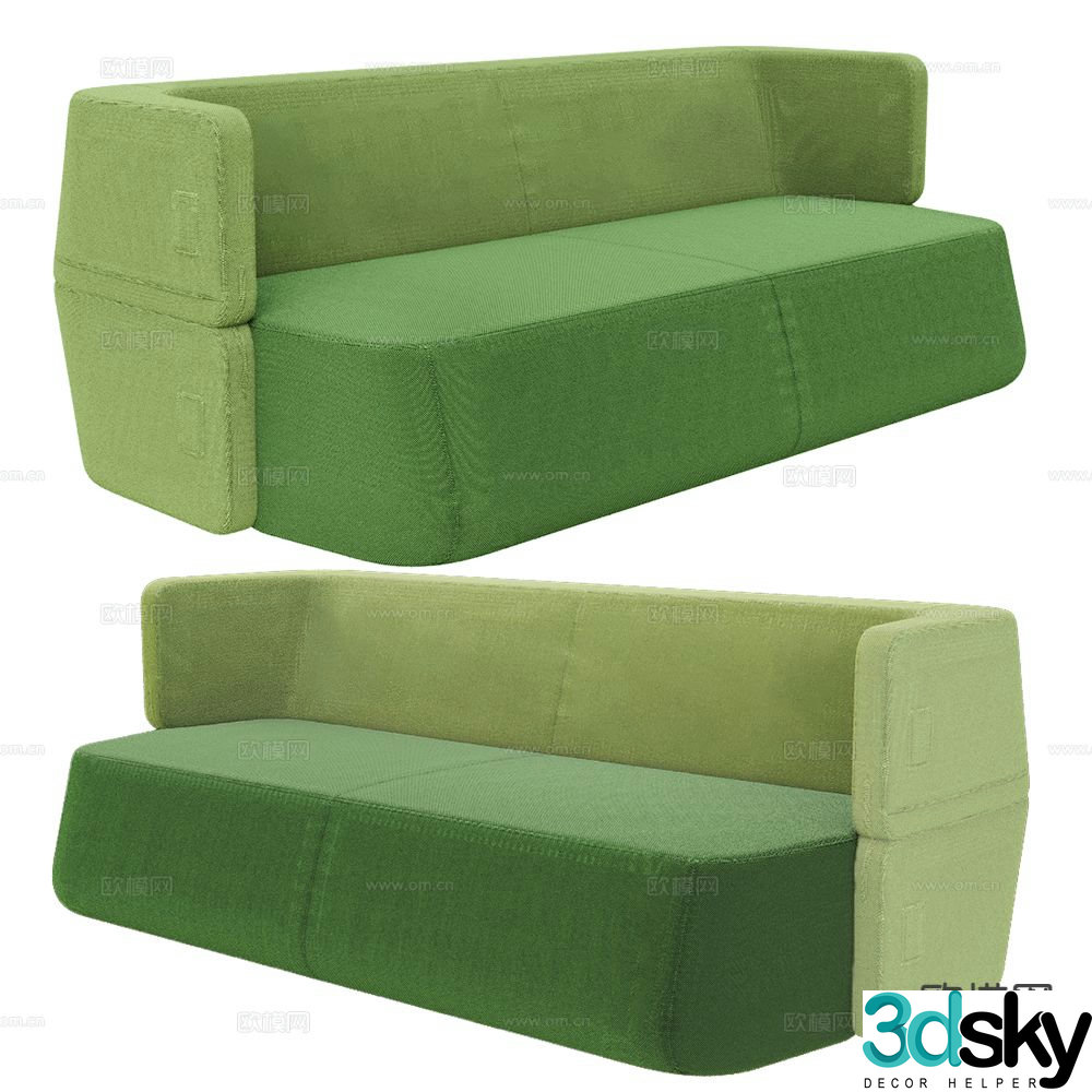 Prostoria green loveseat 3d model