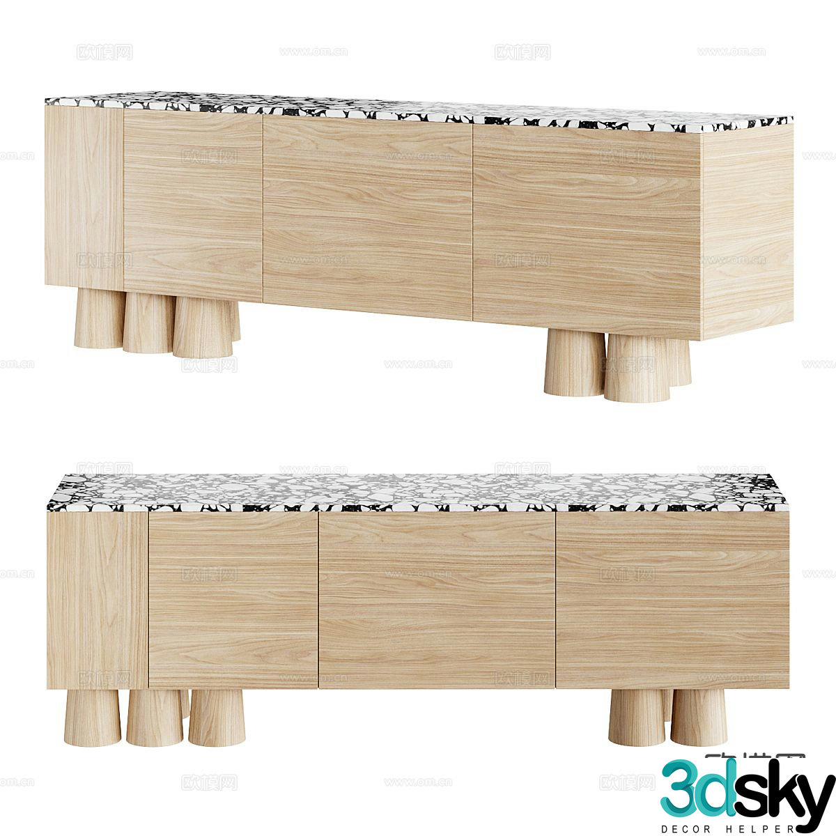 Medieval style entrance cabinet 3D model