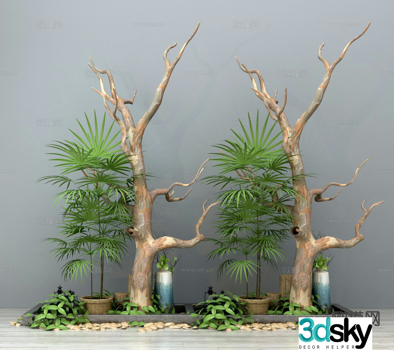 Landscape sketches plant landscaping dead branches 3D model