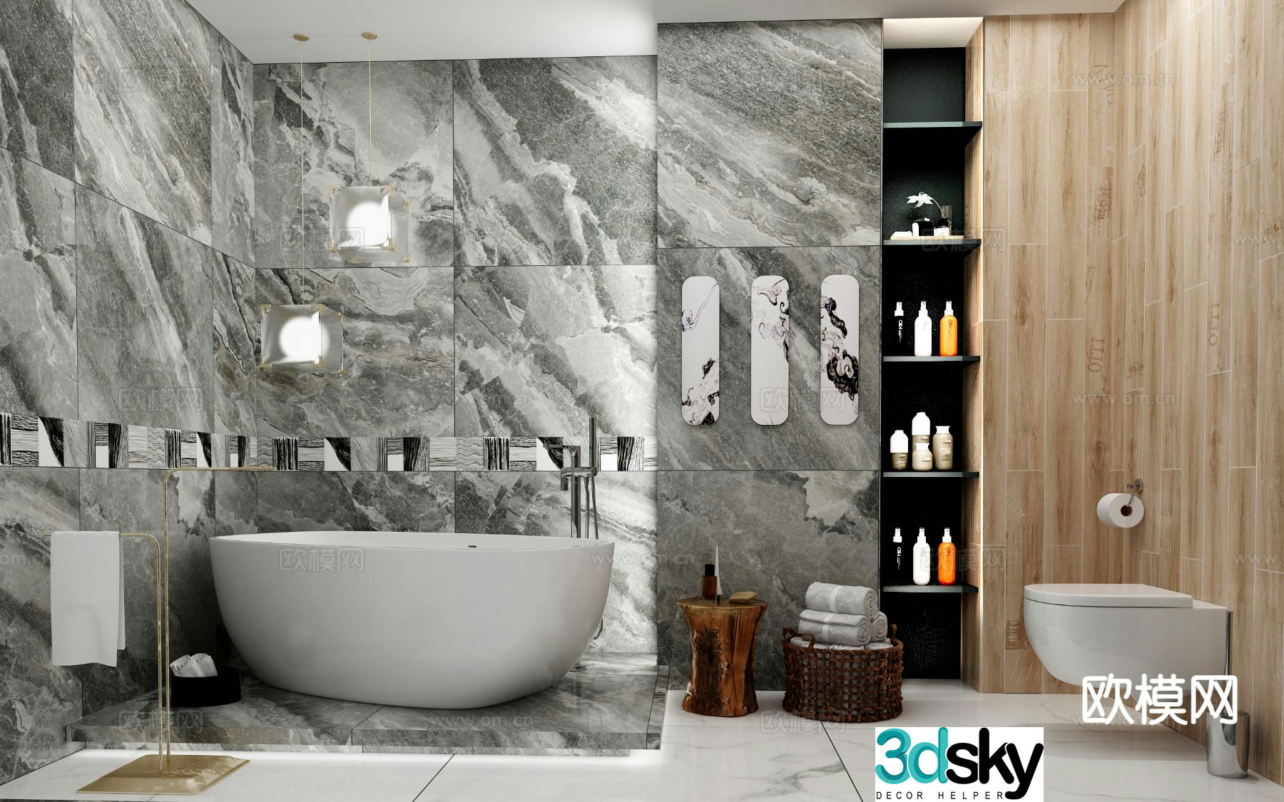 modern bathroom bathroom toilet 3d model