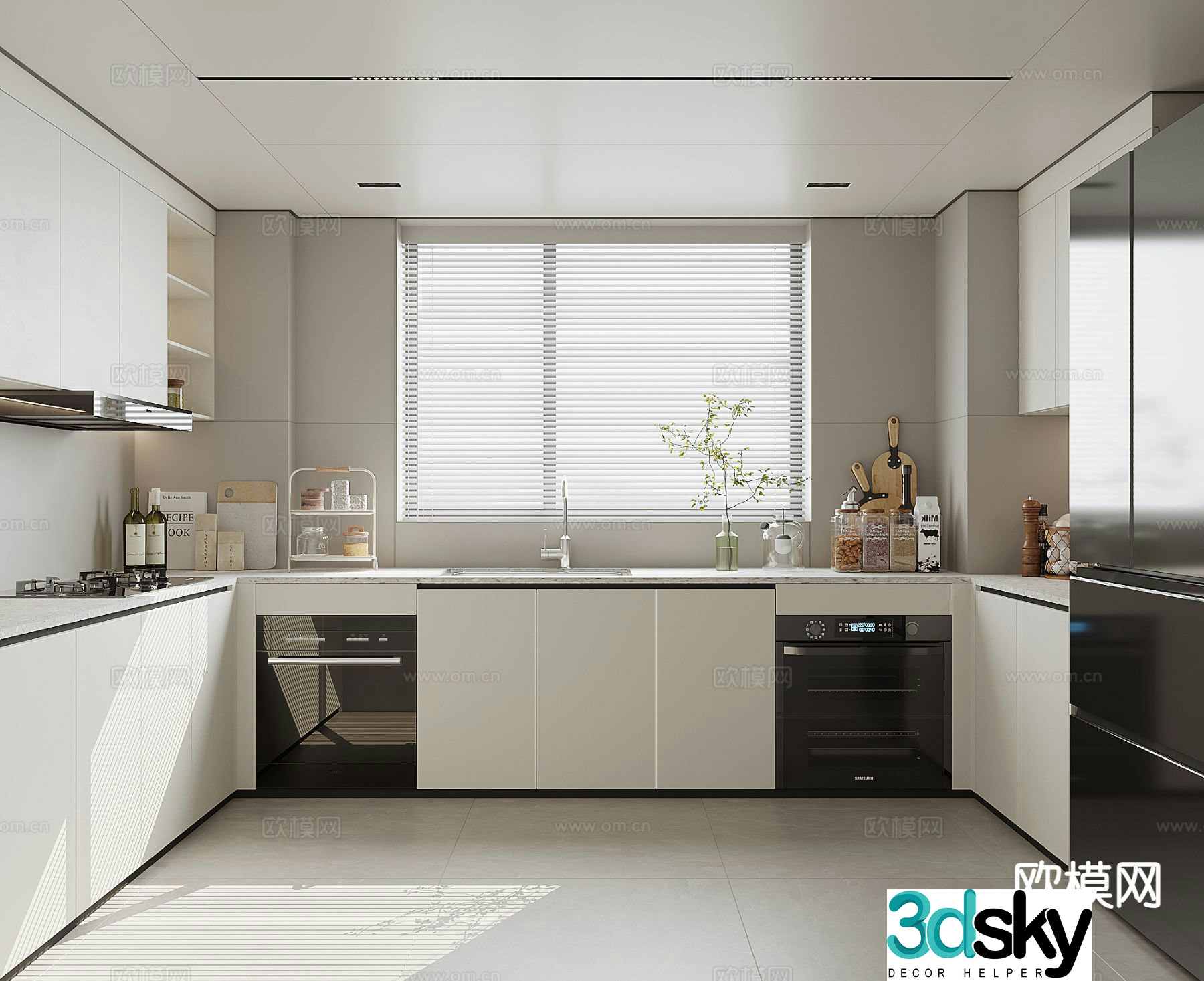modern kitchen cabinet 3d model