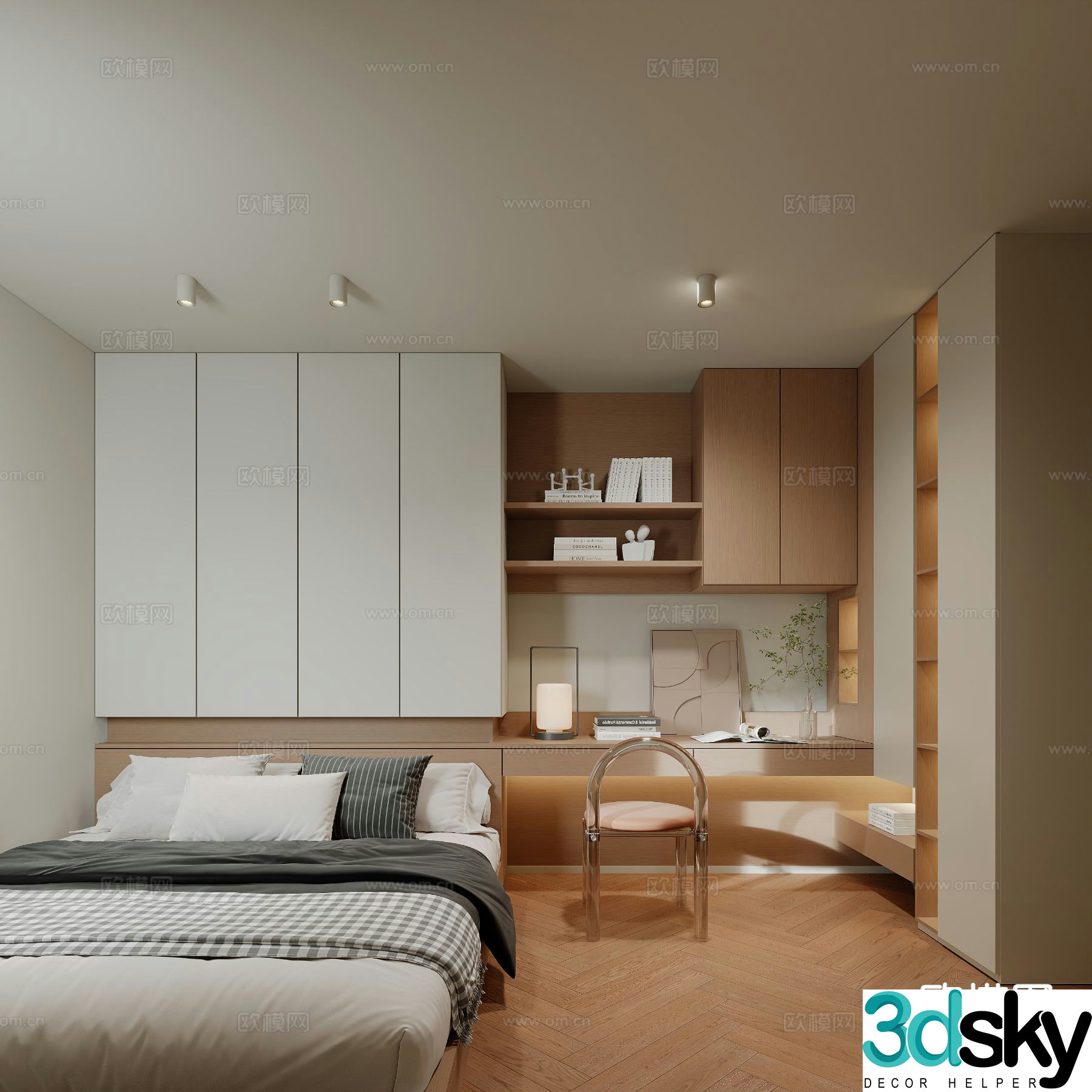 Modern tatami bedroom 3d model