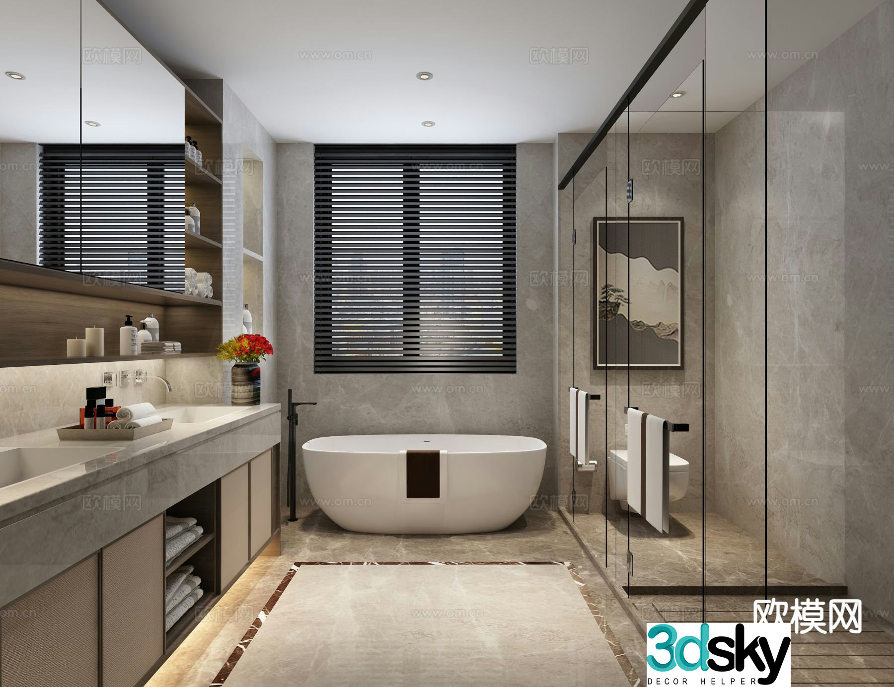 Modern bathroom bathroom toilet 3d model