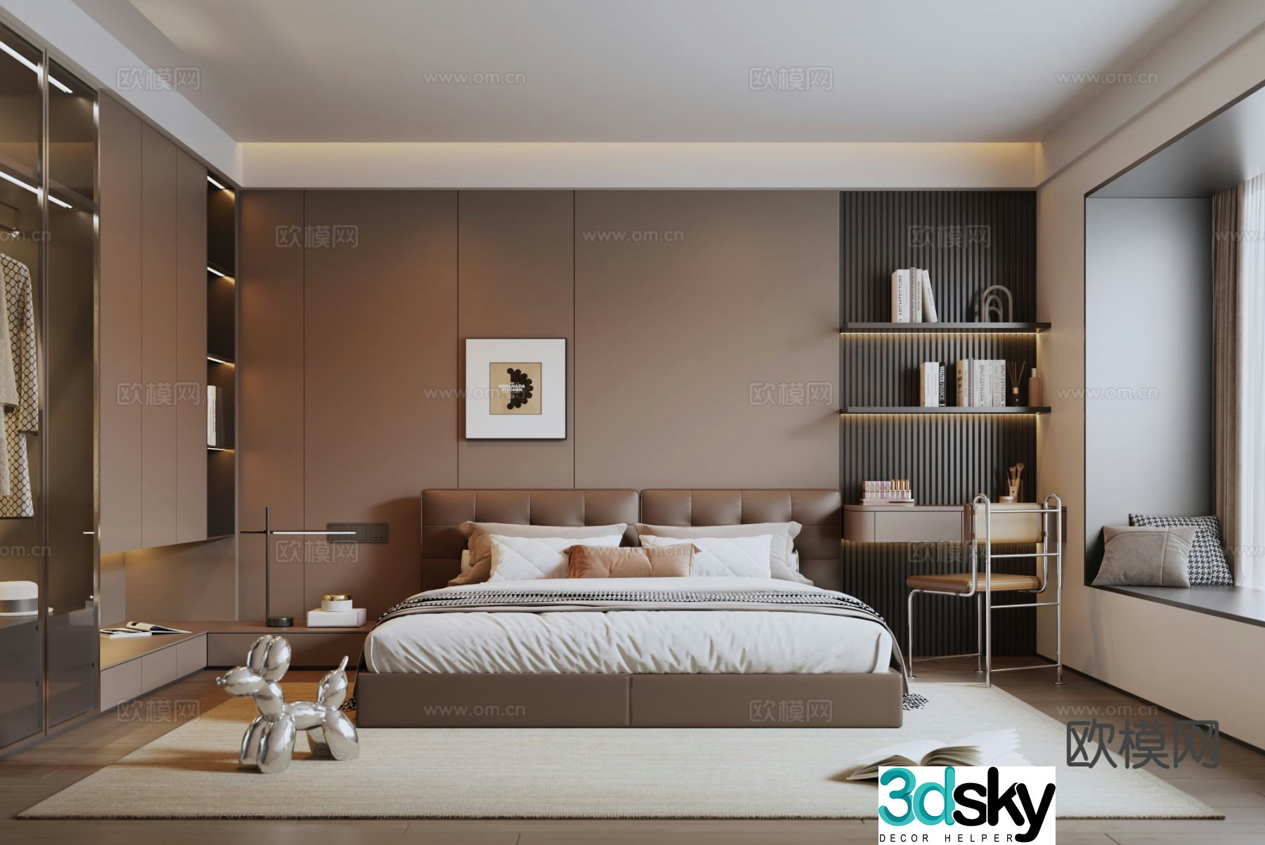 Italian style bedroom master bedroom 3d model