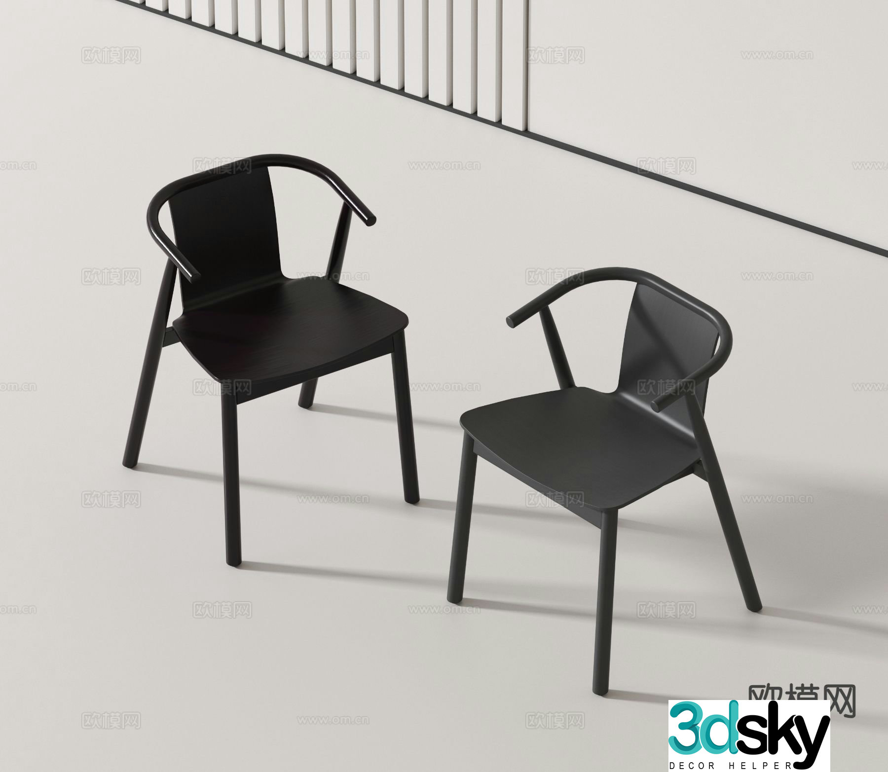 Modern single chair black chair 3d model