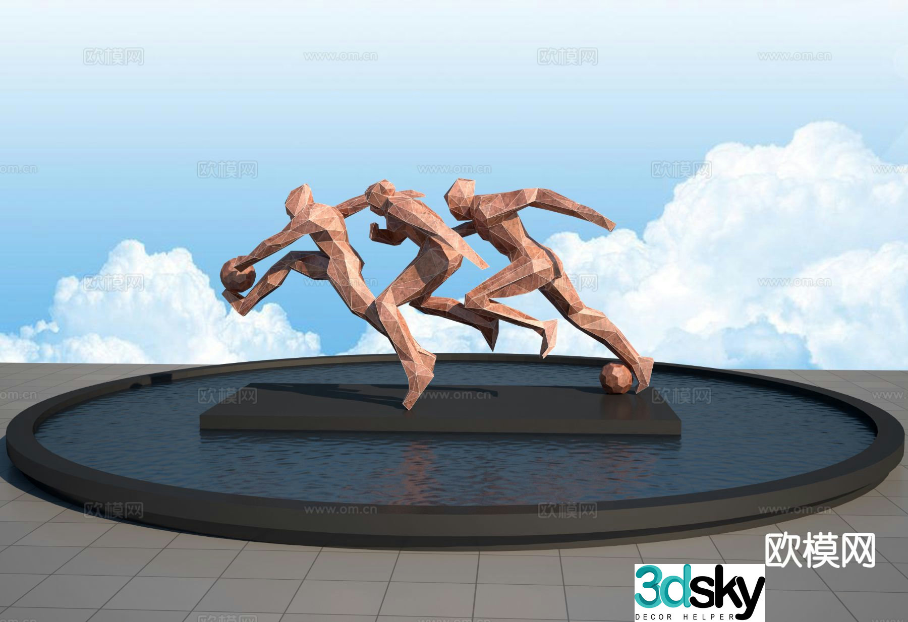 Movement sculpture outdoor sculpture 3d model