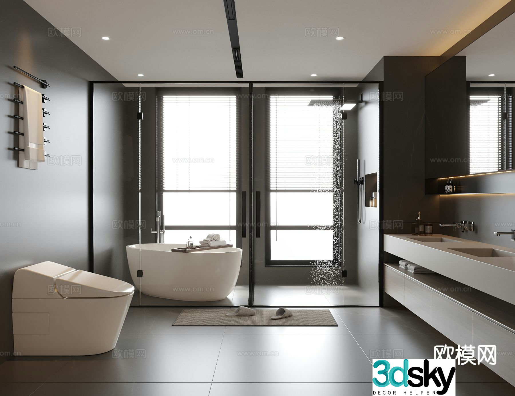 Modern bathroom bathroom 3d model