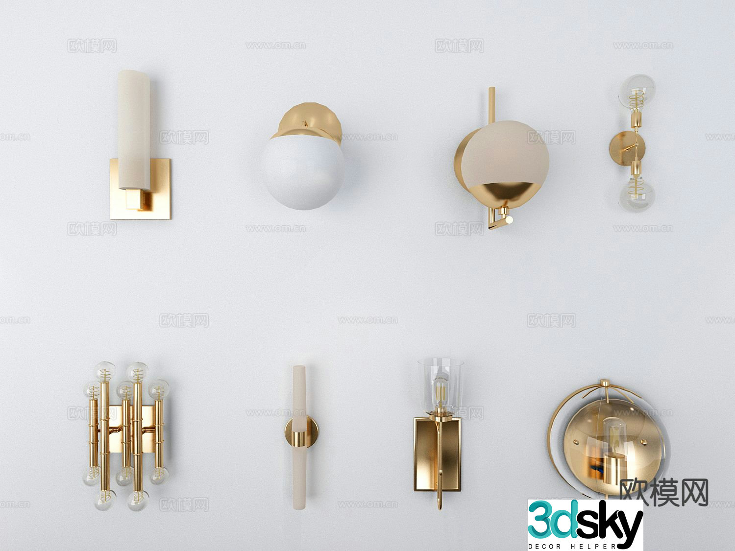 Light luxury wall lamp 3D model