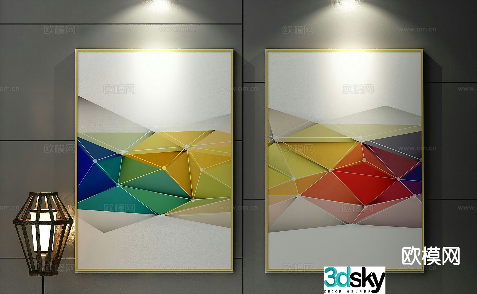 New Chinese style decorative painting art painting 3d model