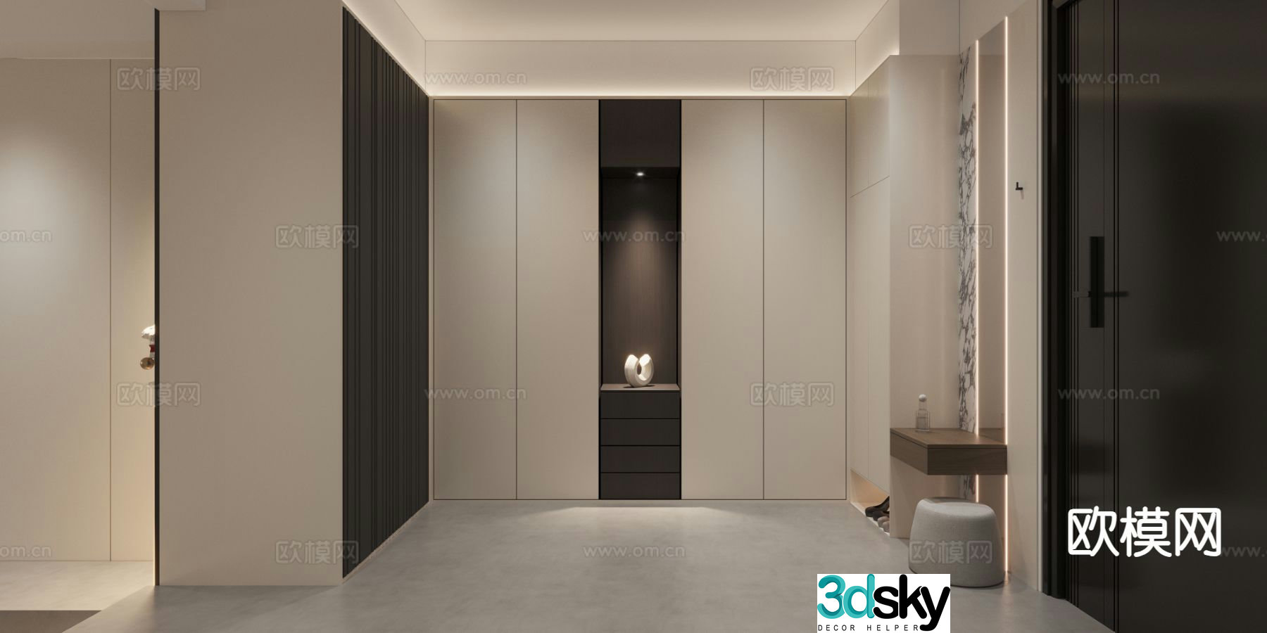 Modern entrance hall foyer 3d model