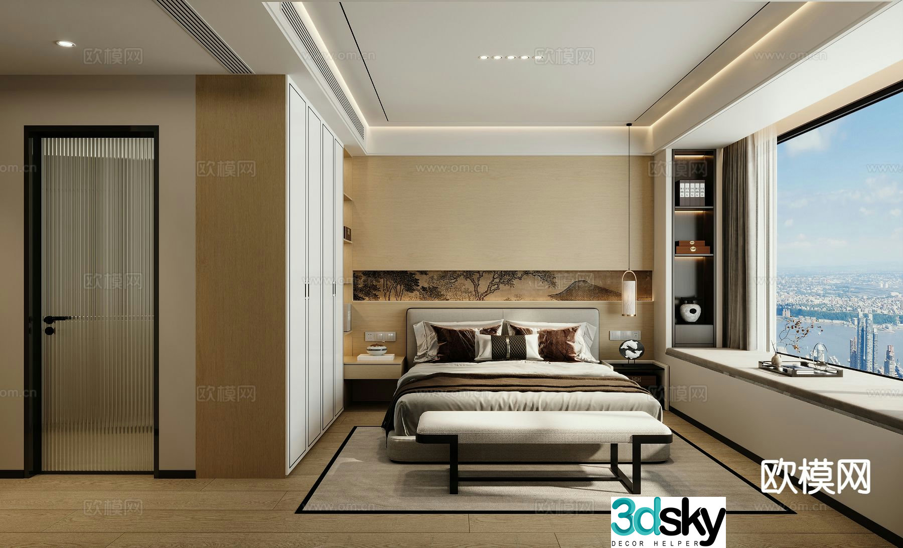 New Chinese style bedroom master bedroom 3d model