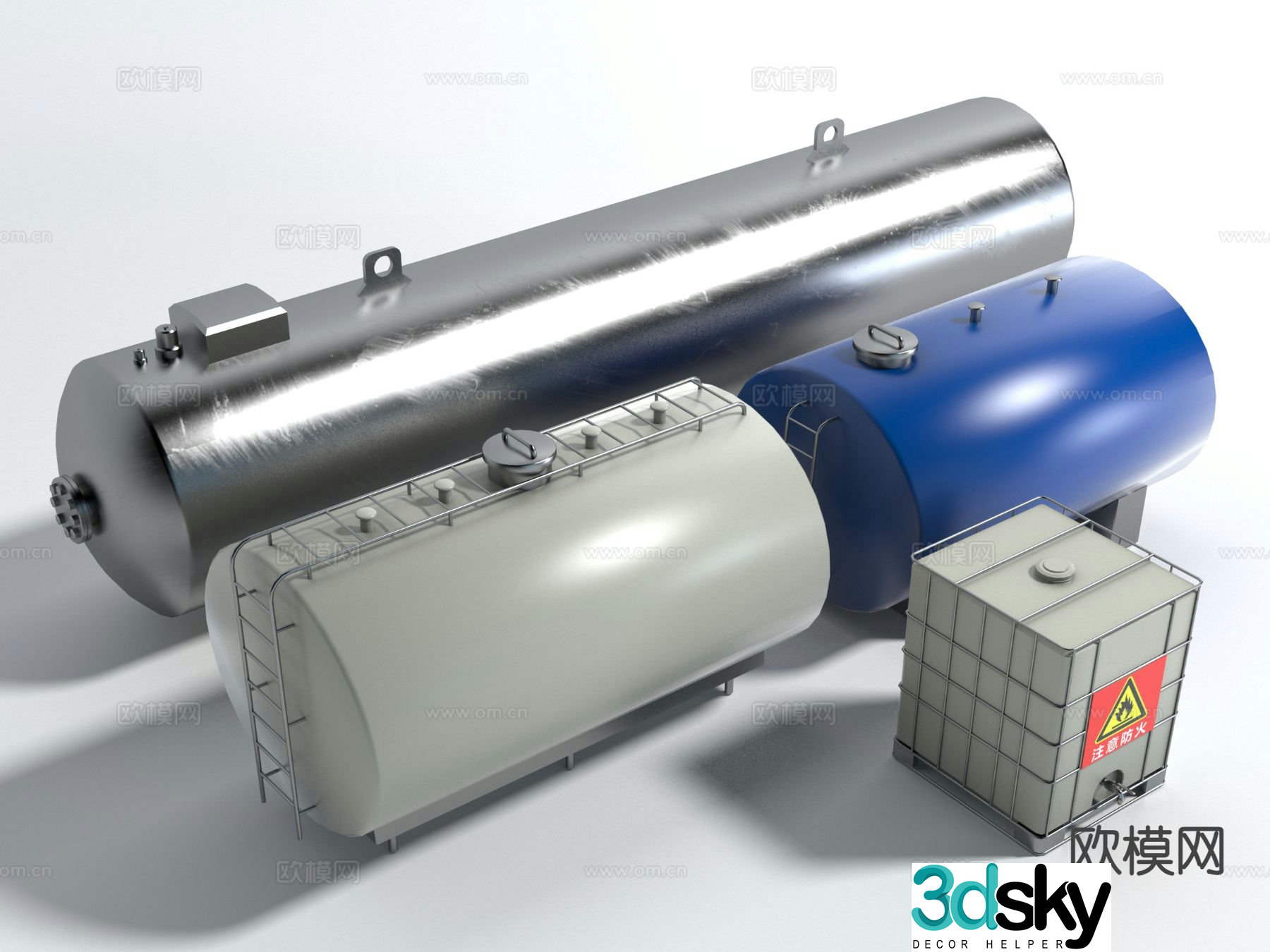 modern factory equipment oil tank industrial equipment 3d model