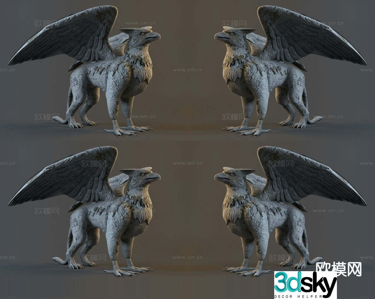 Griffin sculpture eagle sculpture cartoon ornament 3D model