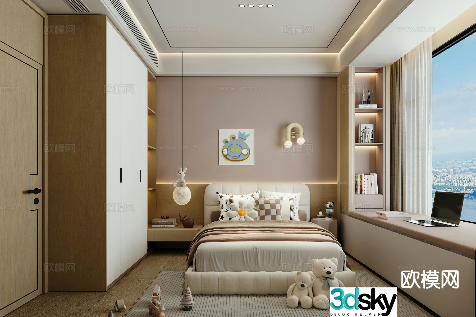 Modern minimalist children’s room 3D model of children’s room