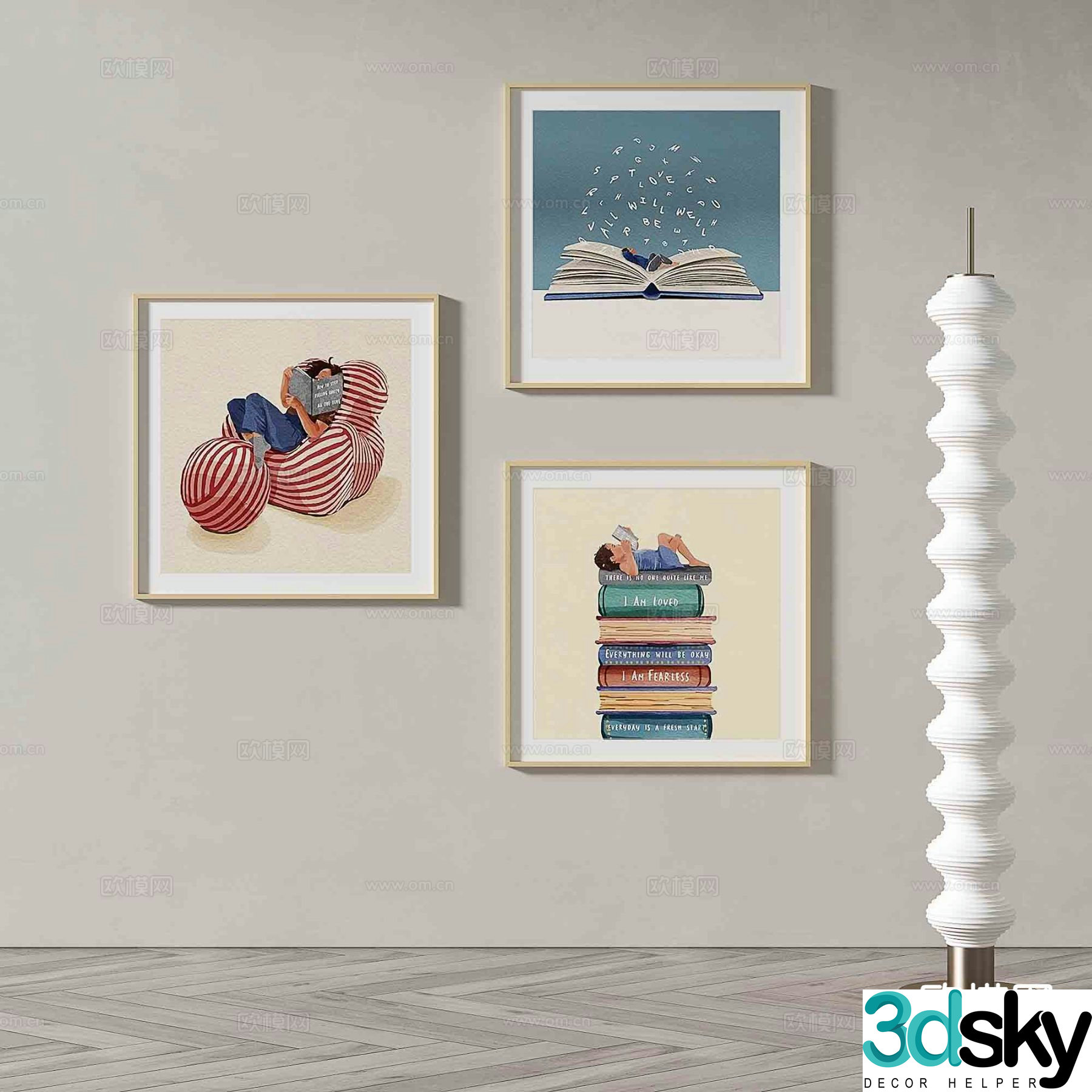 Art painting cartoon painting decorative painting 3d model