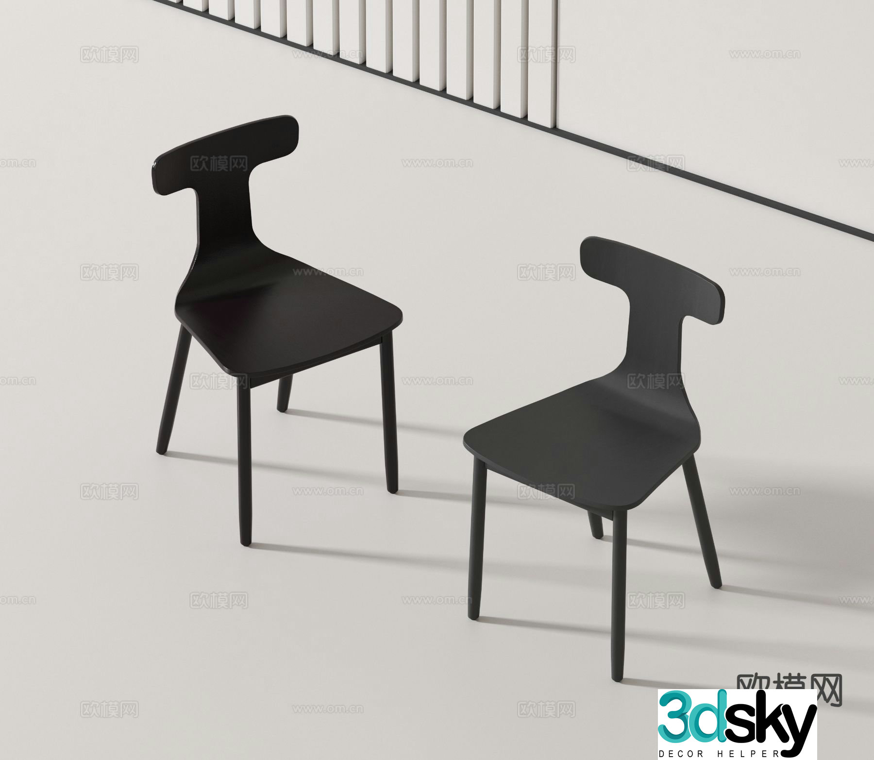 Modern single chair black chair 3d model