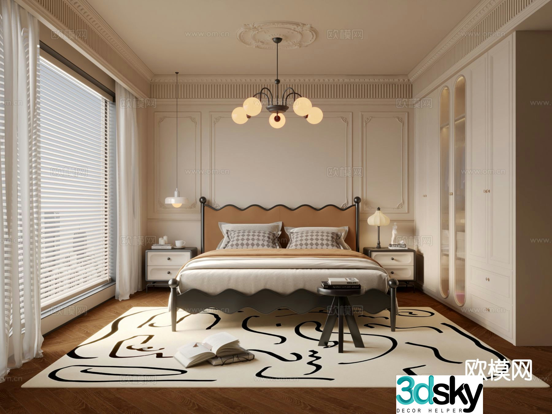 French bedroom master bedroom 3d model