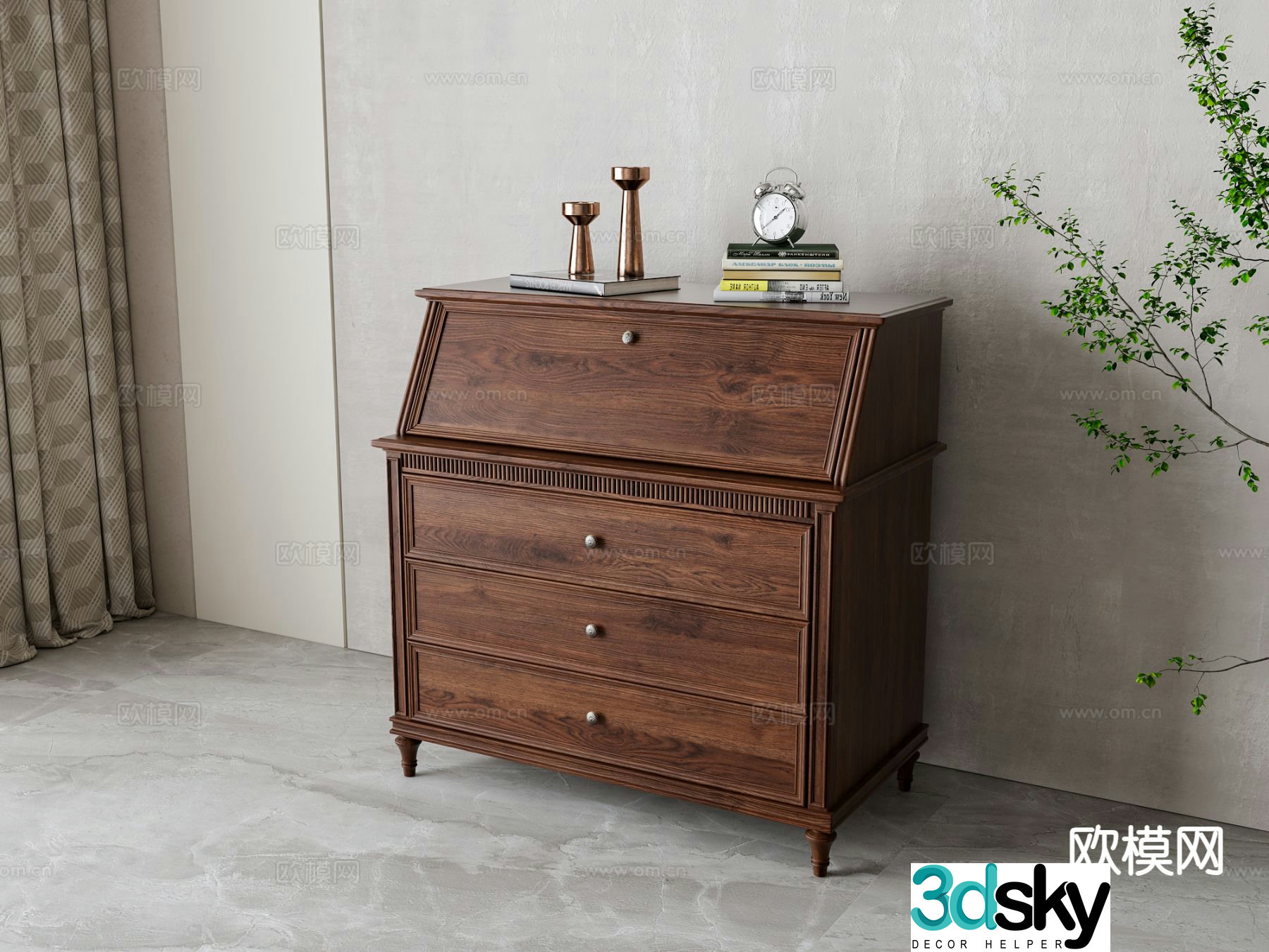 American chest of drawers 3d model