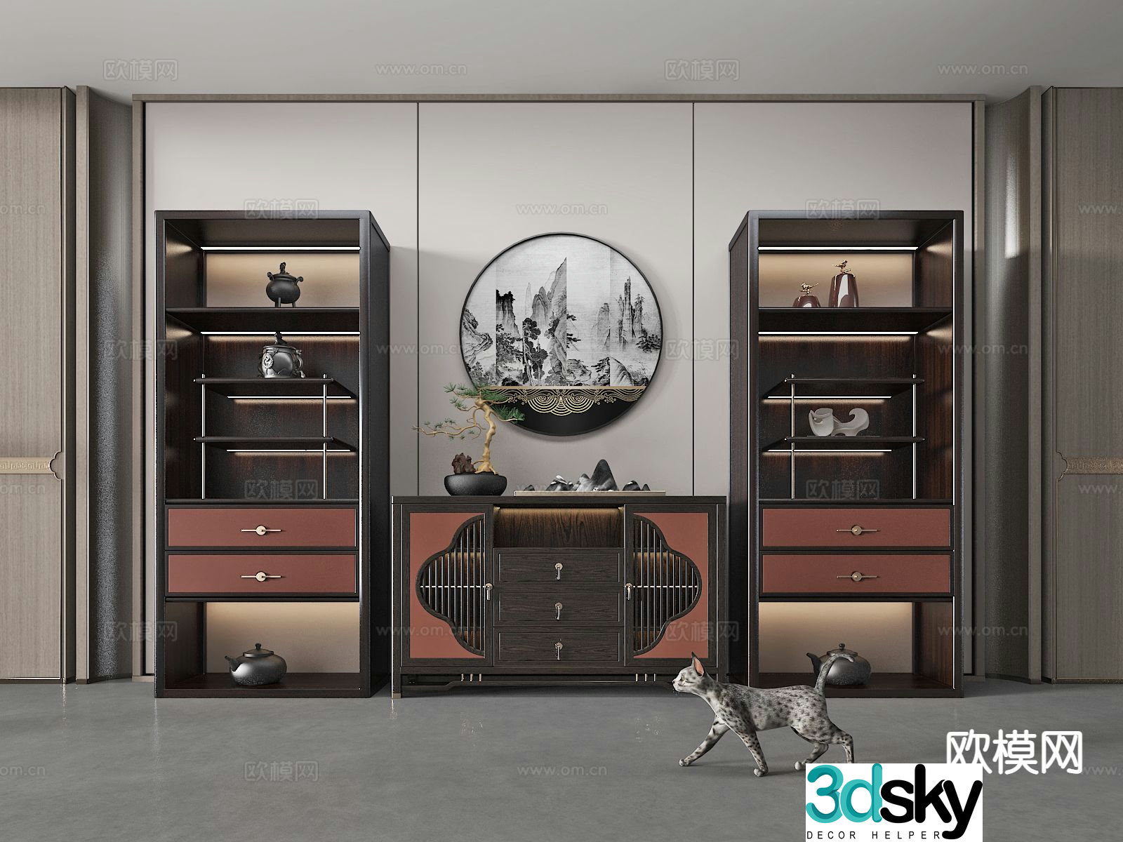 New Chinese style Bogu rack 3D model