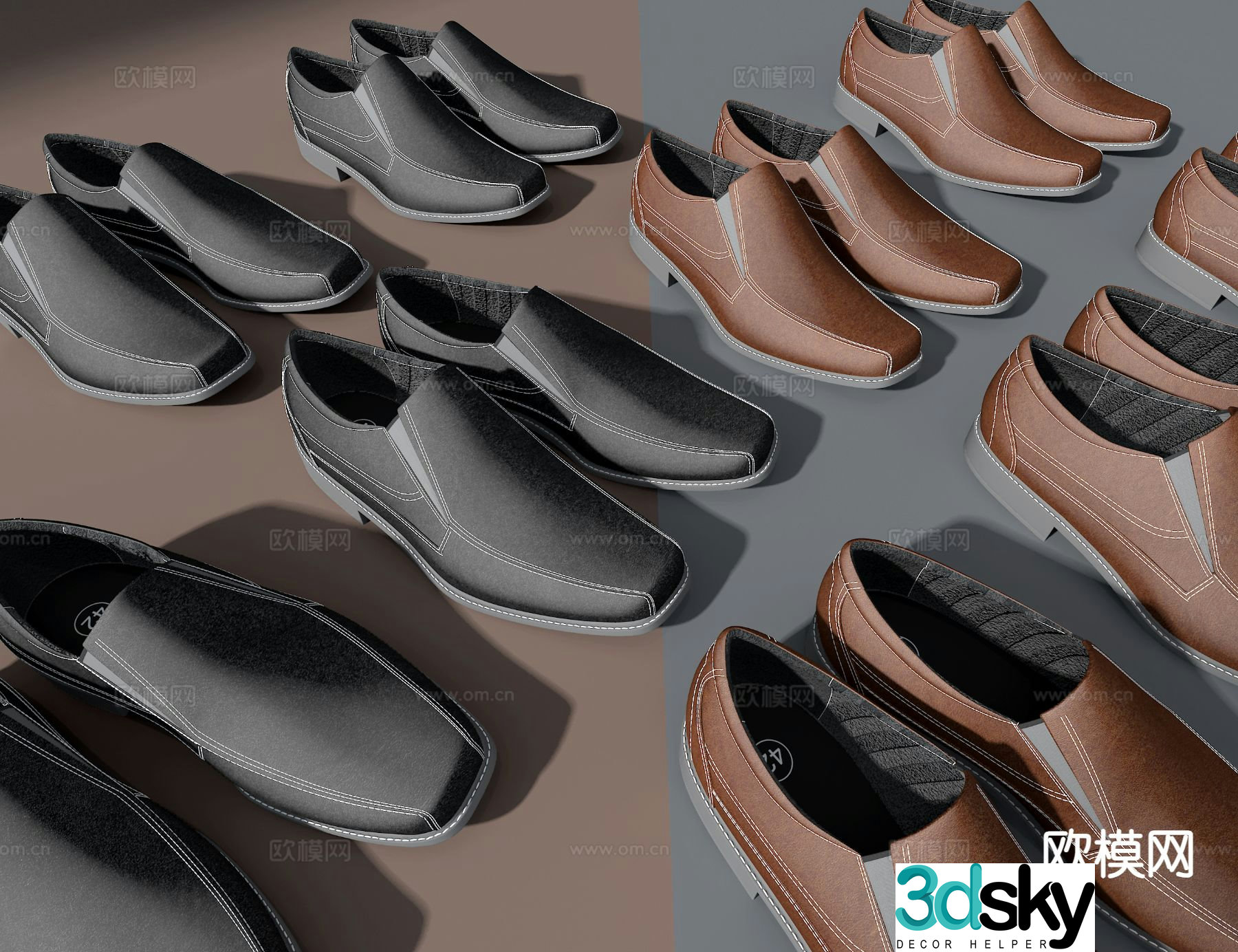 Men’s leather shoes shoes 3d model