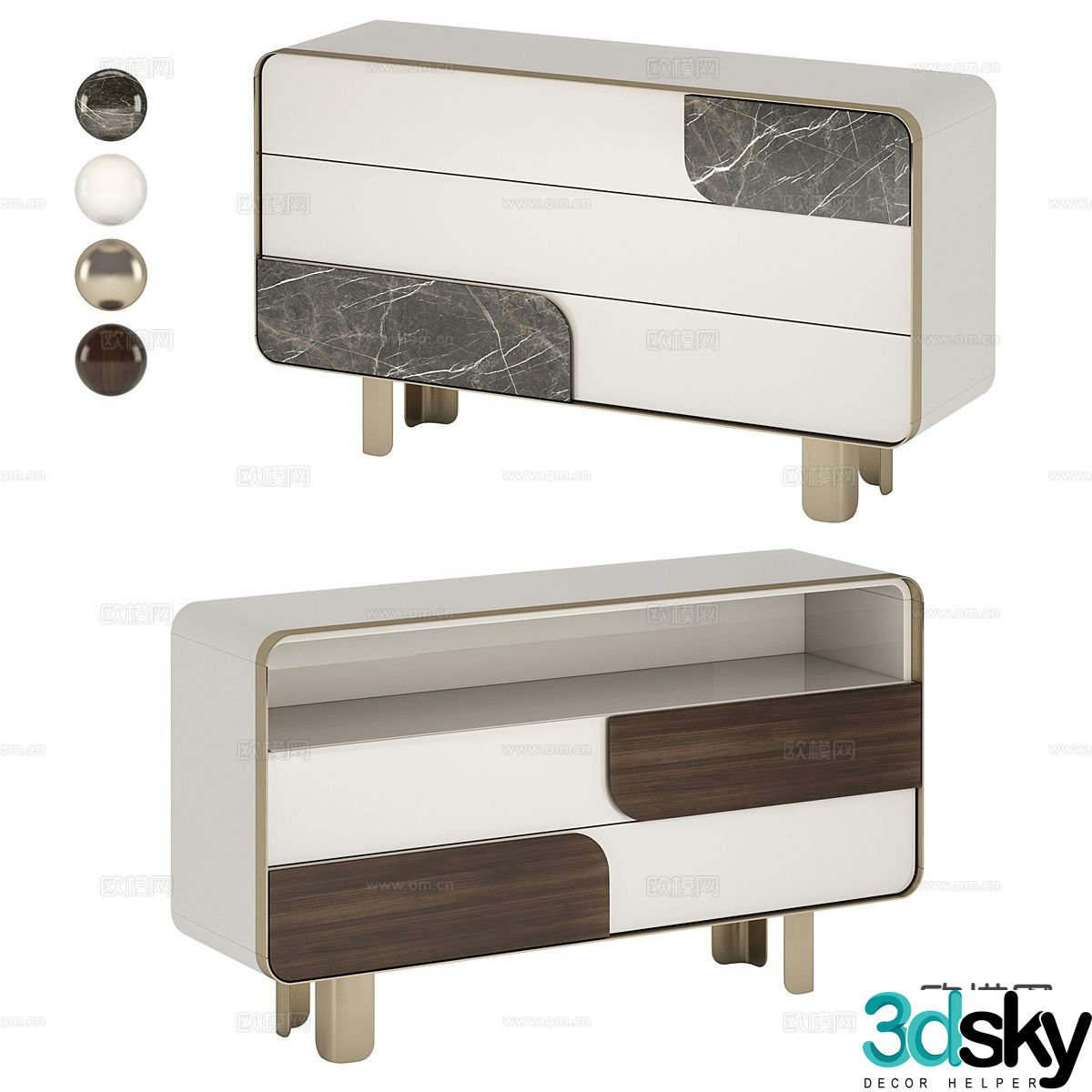 Modern entryway cabinet side cabinet 3d model