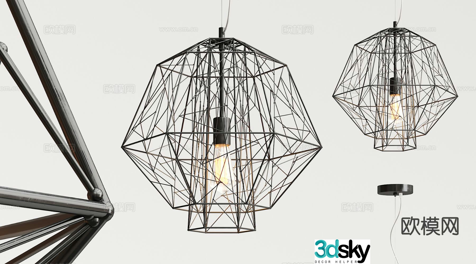 Industrial style chandelier wrought iron chandelier 3d model