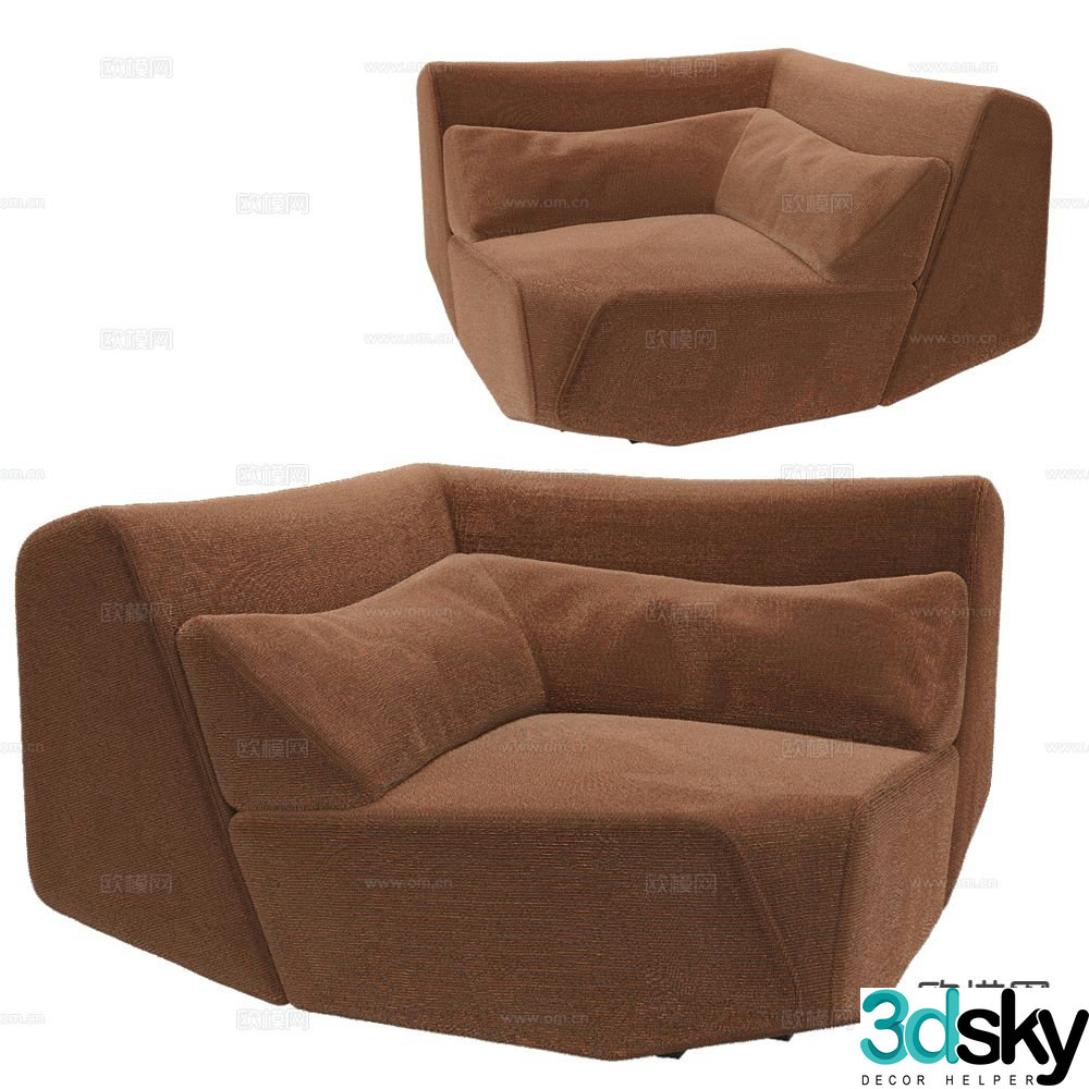 Prostoria beanbag sofa single sofa 3d model