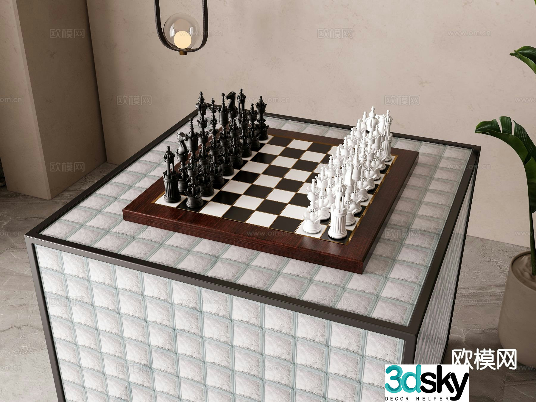 American chess 3d model