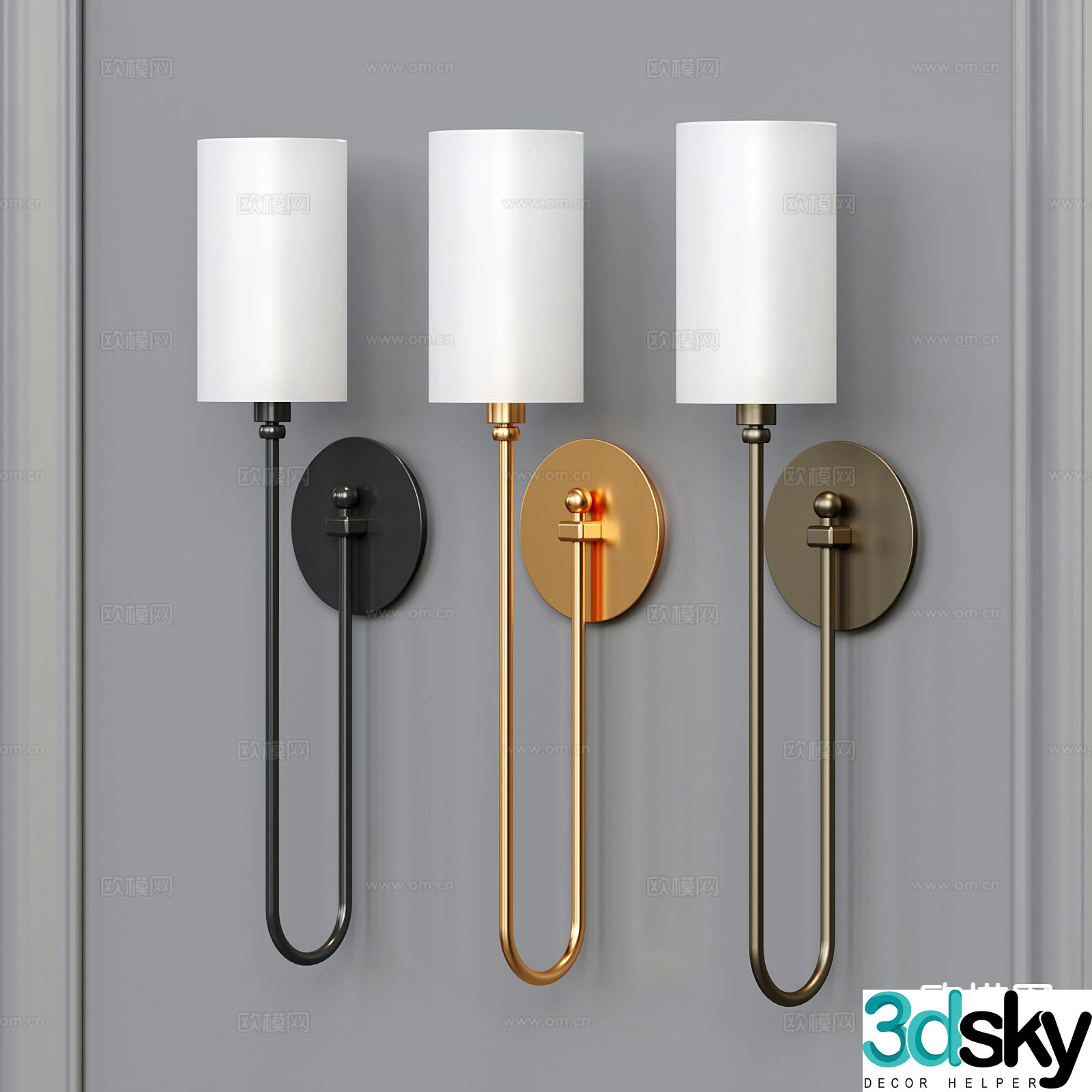 Modern wall light metal wall light 3d model
