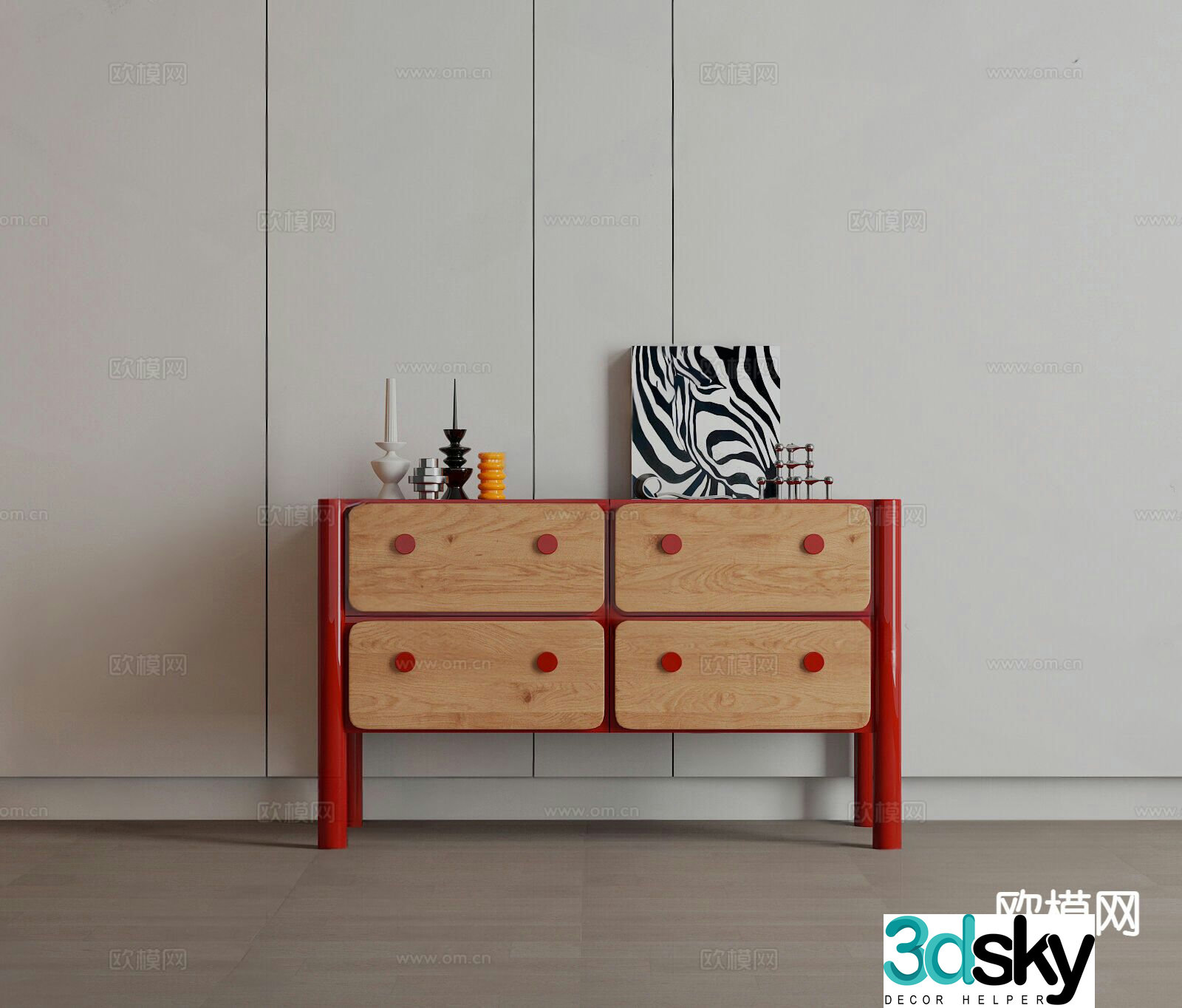 Medieval style chest of drawers 3D model