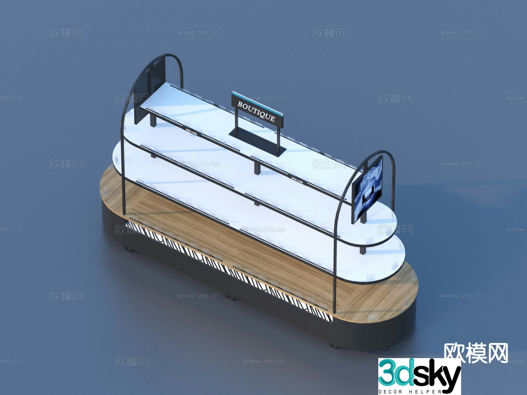 Modern showcase shelf display stand 3d model
