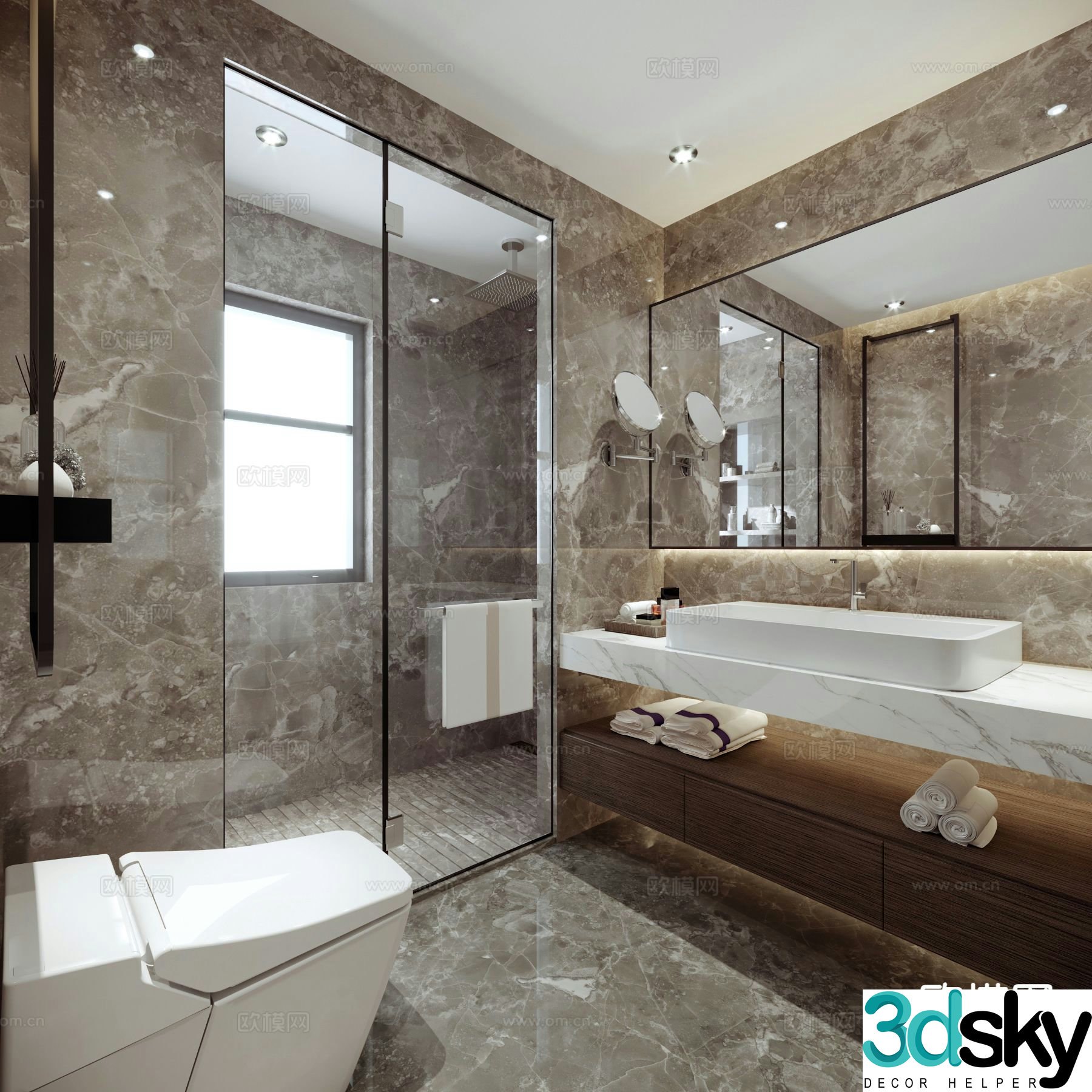 Modern bathroom bathroom 3d model