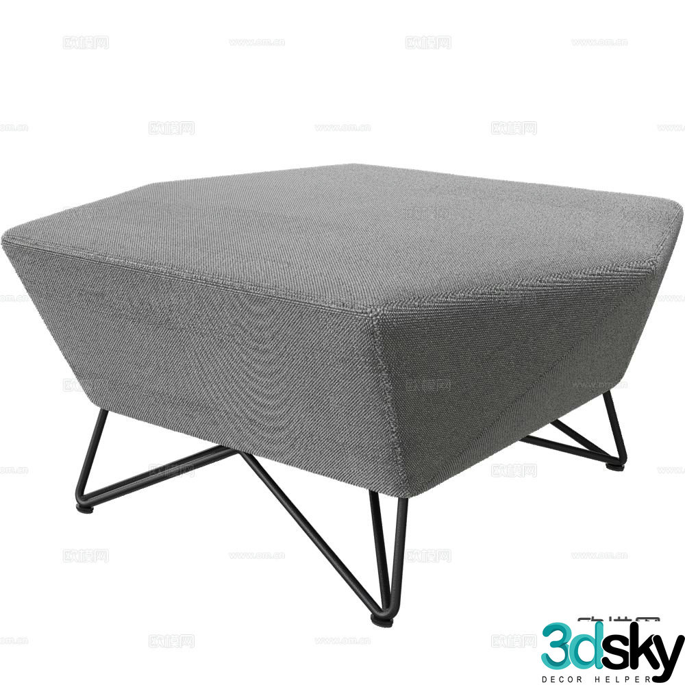 Prostoria Italian low stool sofa stool 3d model